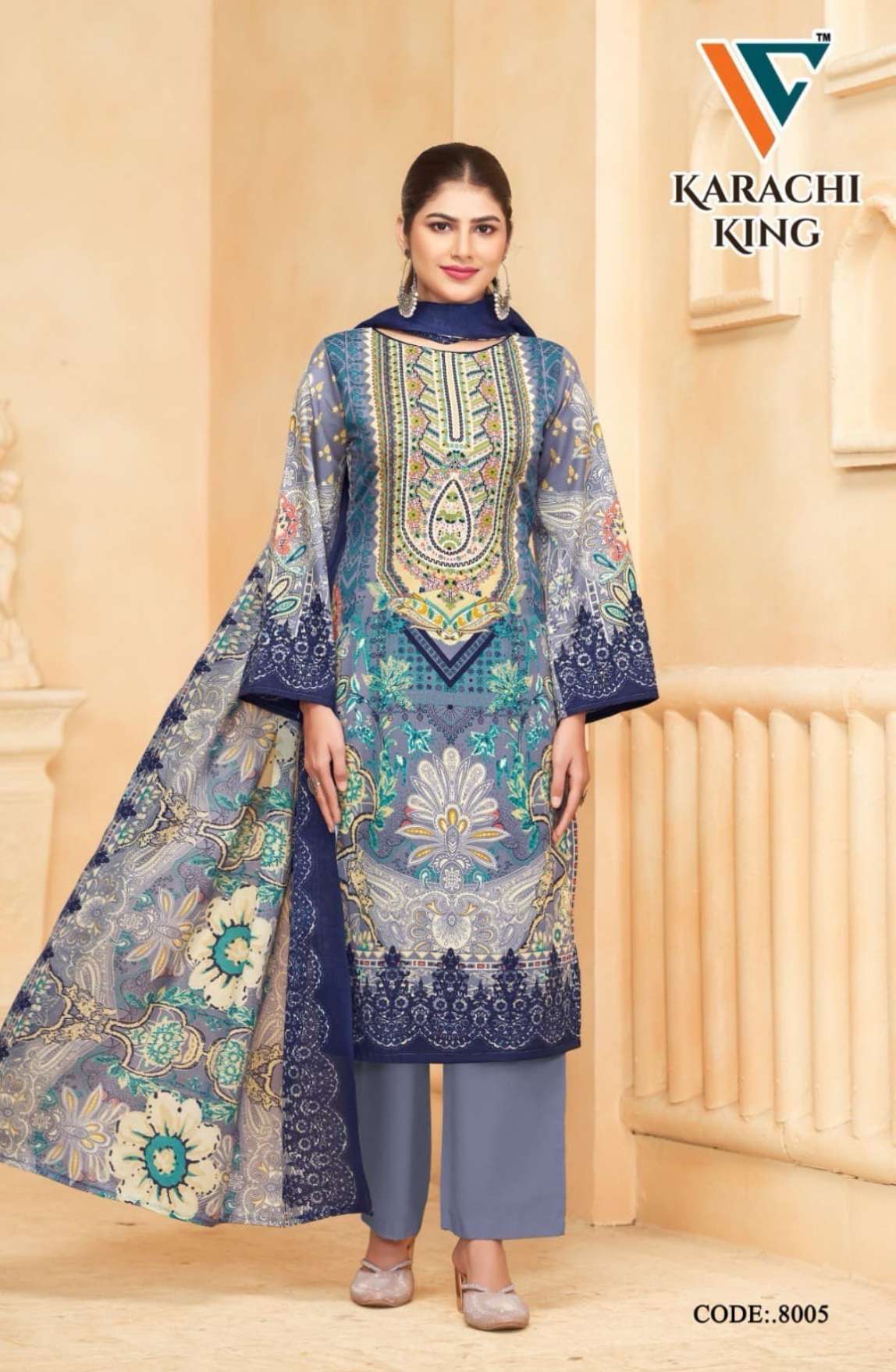 VANDANA‎‎‎‎ CREATION KARACHI‎ KING‎‎ VOL 8 COTTON DIGITAL PRINTS SALWAR SUIT
