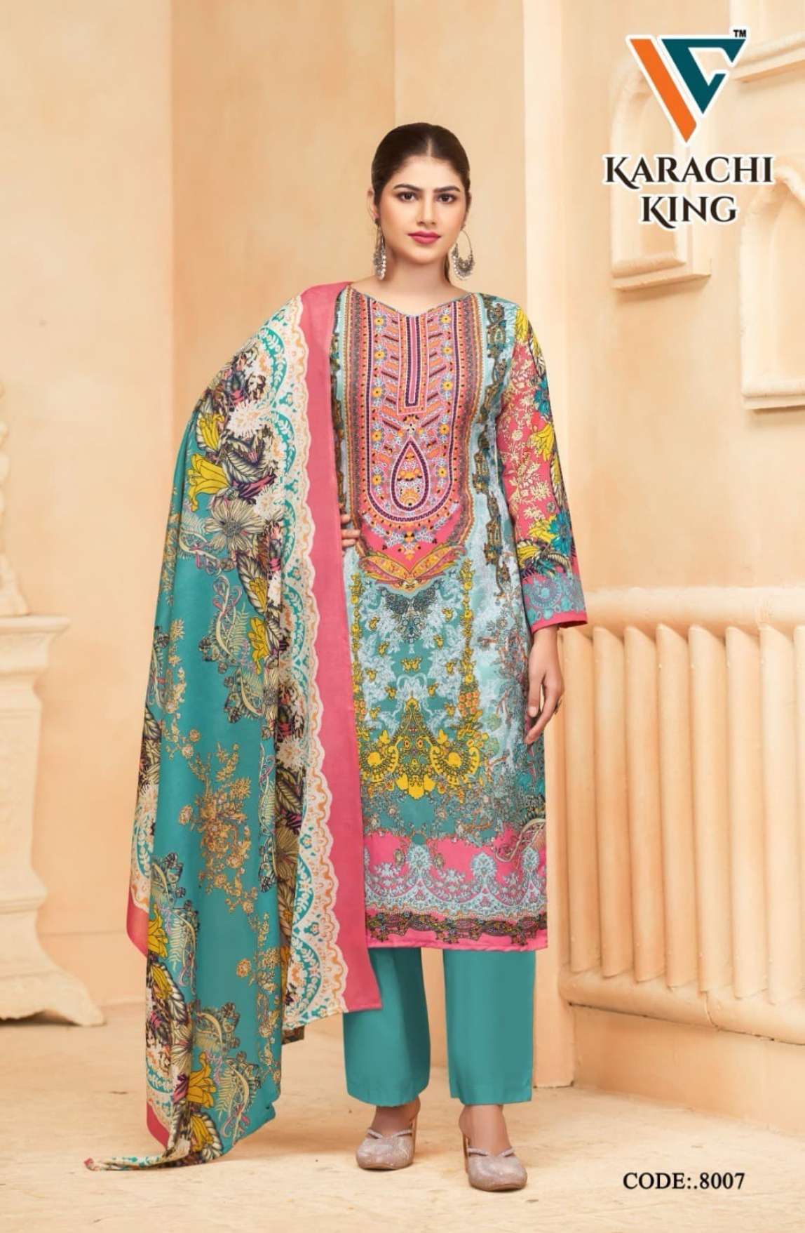 VANDANA‎‎‎‎ CREATION KARACHI‎ KING‎‎ VOL 8 COTTON DIGITAL PRINTS SALWAR SUIT
