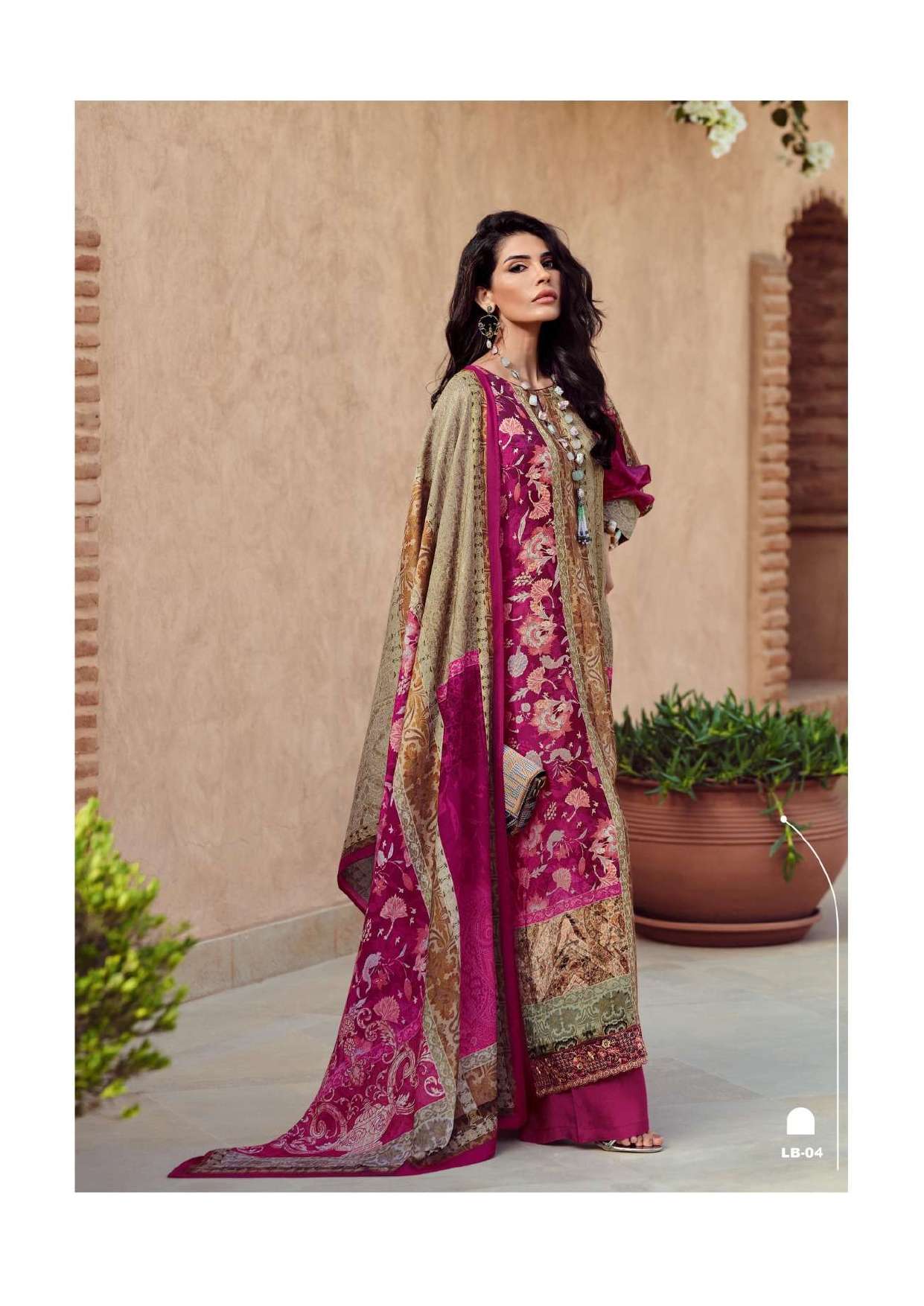 VARSHA LIBAAS  CREPE DIGITAL PRINTED WITH FANCY DESIGNER WORK SUIT
