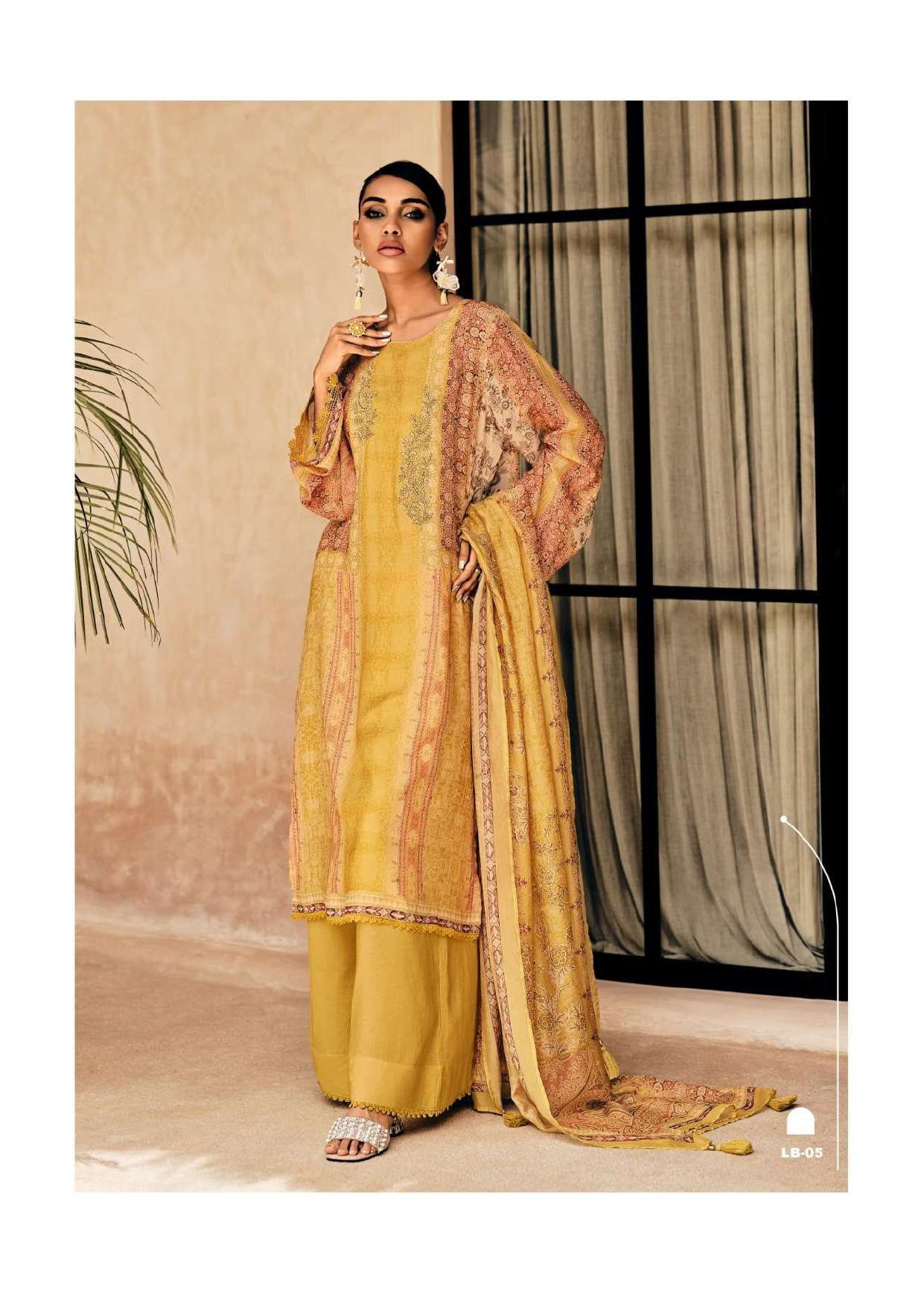 VARSHA LIBAAS  CREPE DIGITAL PRINTED WITH FANCY DESIGNER WORK SUIT