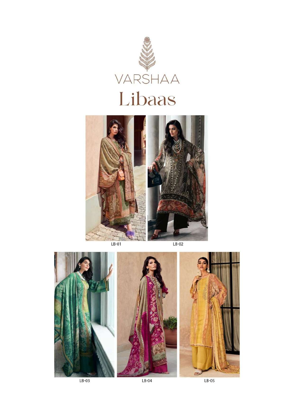 VARSHA LIBAAS  CREPE DIGITAL PRINTED WITH FANCY DESIGNER WORK SUIT