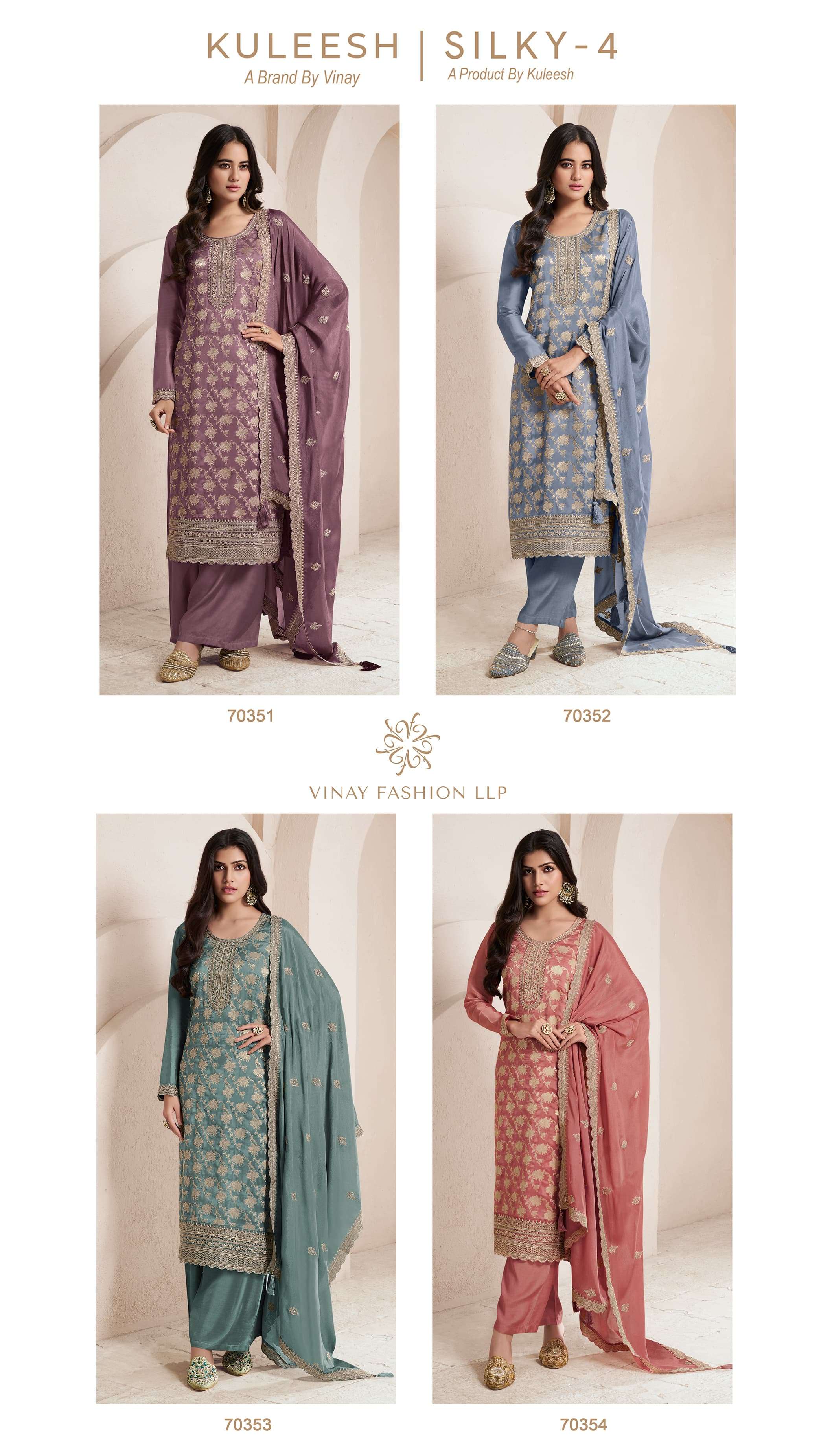VINAY FASHION KULEESH SILKY VOL 4 SILK JACQUARD DESIGNER SUIT