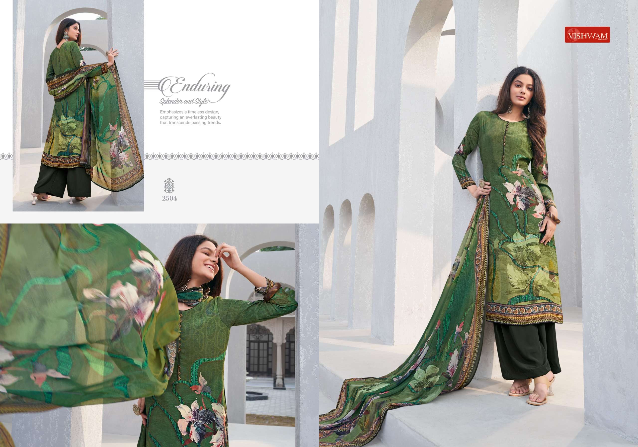 VISHWAM FABRICS CAFE LATTE VOL 20 CREPE DIGITAL PRINTED SUIT