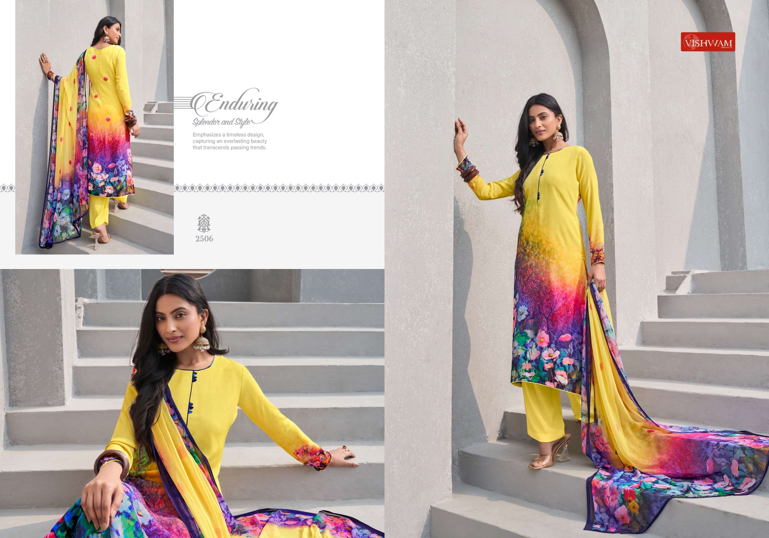 VISHWAM FABRICS CAFE LATTE VOL 20 CREPE DIGITAL PRINTED SUIT