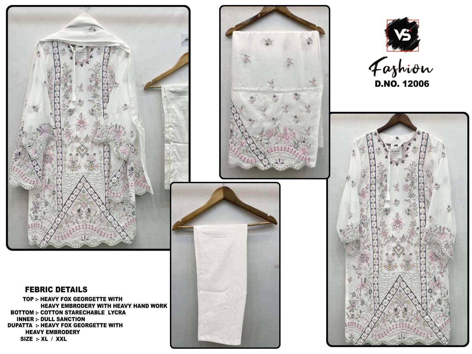 VS FASHION D NO 12006 GEORGETTE BEAUTIFUL DESIGNER PAKISTANI SUIT