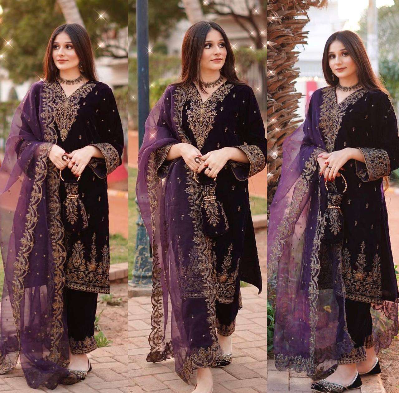 WW 1138 GORGEOUS DESIGNER VELVET SUIT