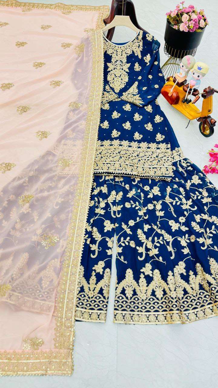 ZD 10090 ELEGANT DESIGNER WEDDING WEAR SHARARA SUIT