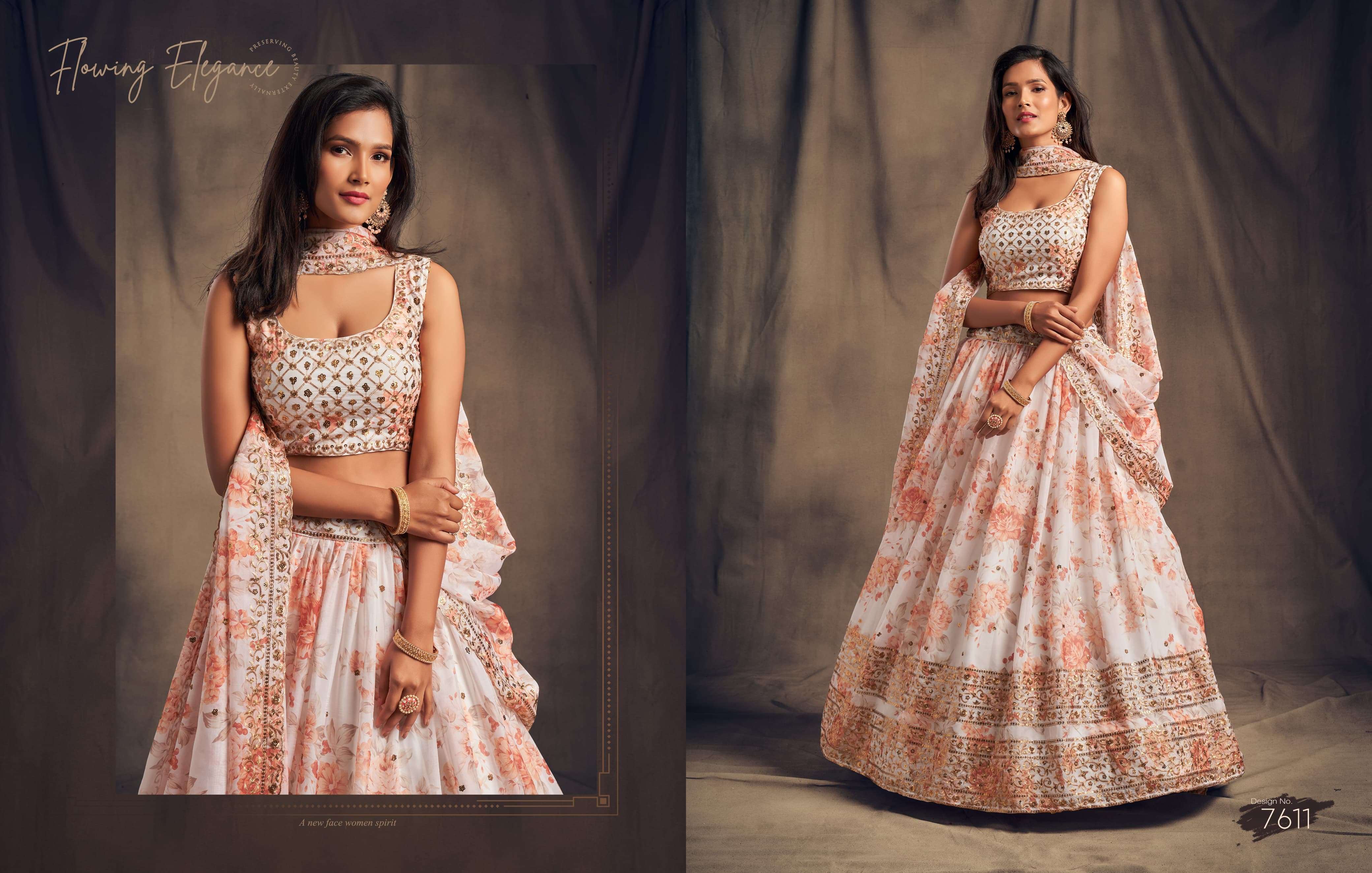 ZEEL CLOTHING FLORAL VOL 2 HEAVY DESIGNER FESTIVE WEAR LEHENGA CHOLI