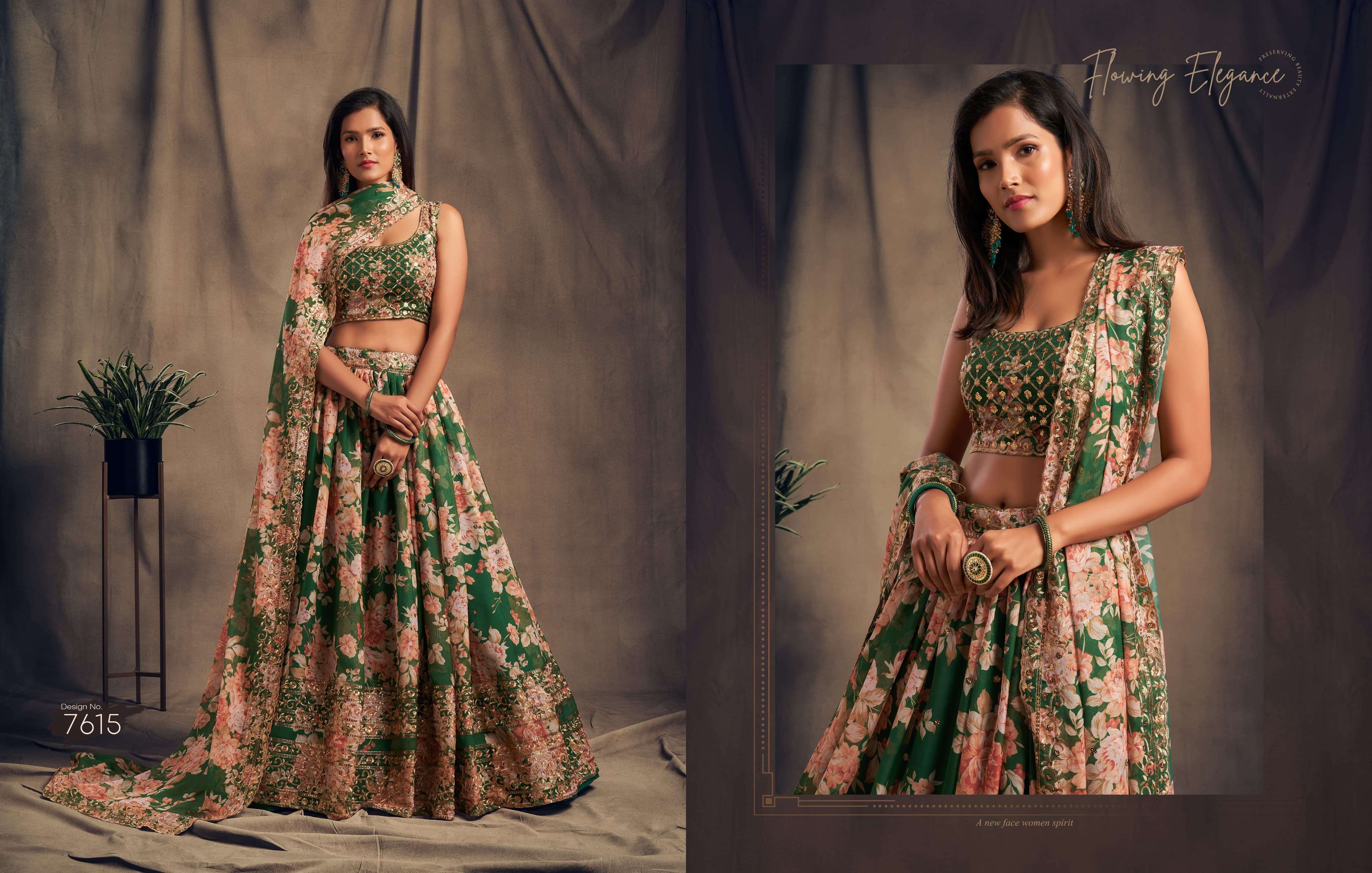 ZEEL CLOTHING FLORAL VOL 2 HEAVY DESIGNER FESTIVE WEAR LEHENGA CHOLI