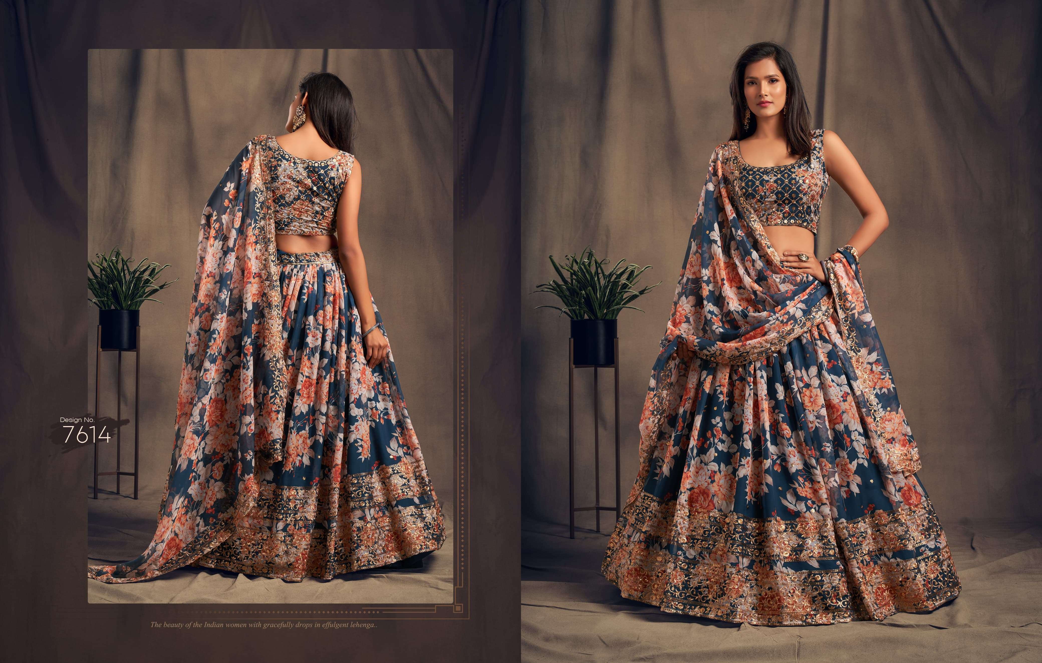 ZEEL CLOTHING FLORAL VOL 2 HEAVY DESIGNER FESTIVE WEAR LEHENGA CHOLI