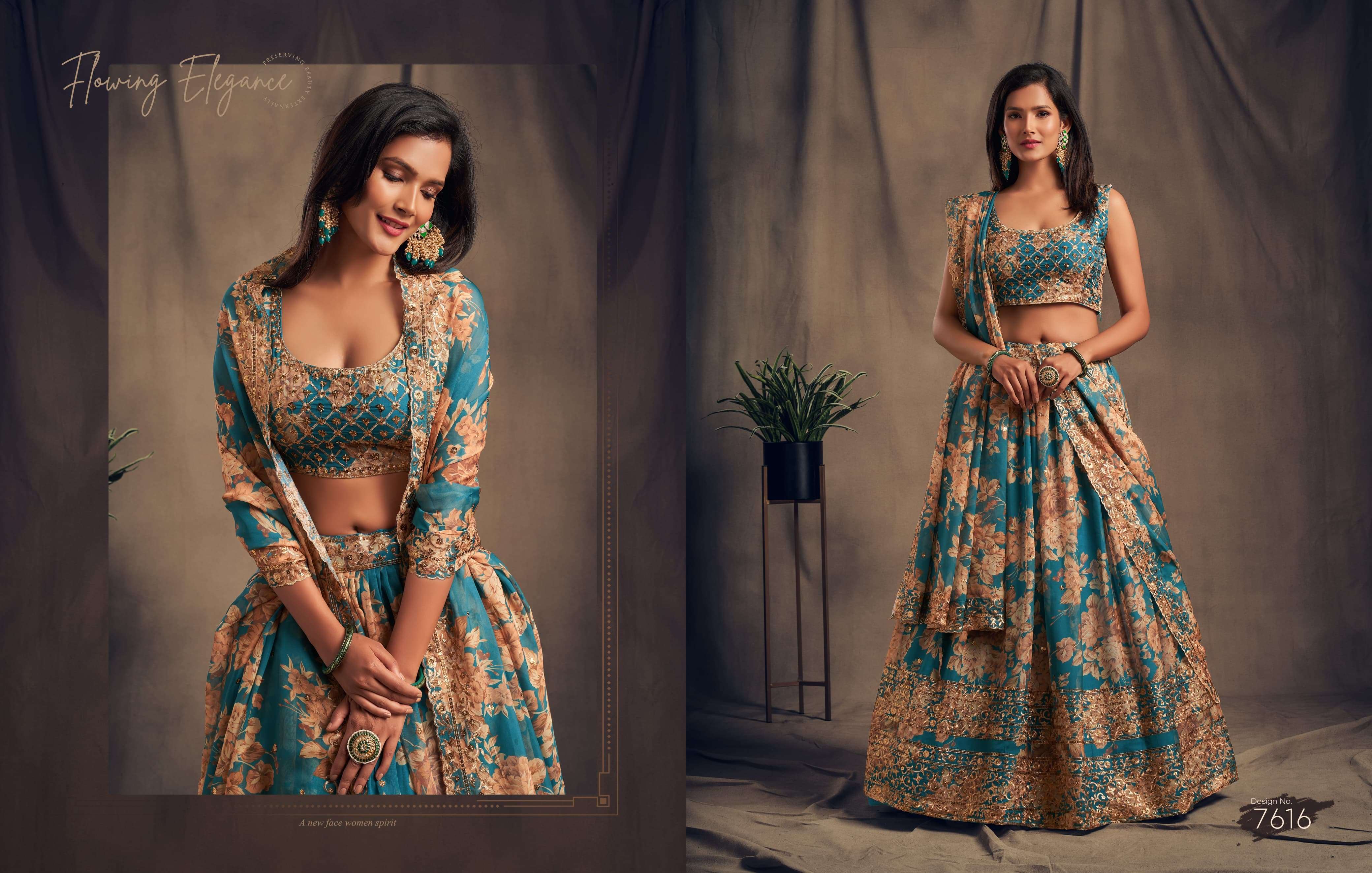 ZEEL CLOTHING FLORAL VOL 2 HEAVY DESIGNER FESTIVE WEAR LEHENGA CHOLI