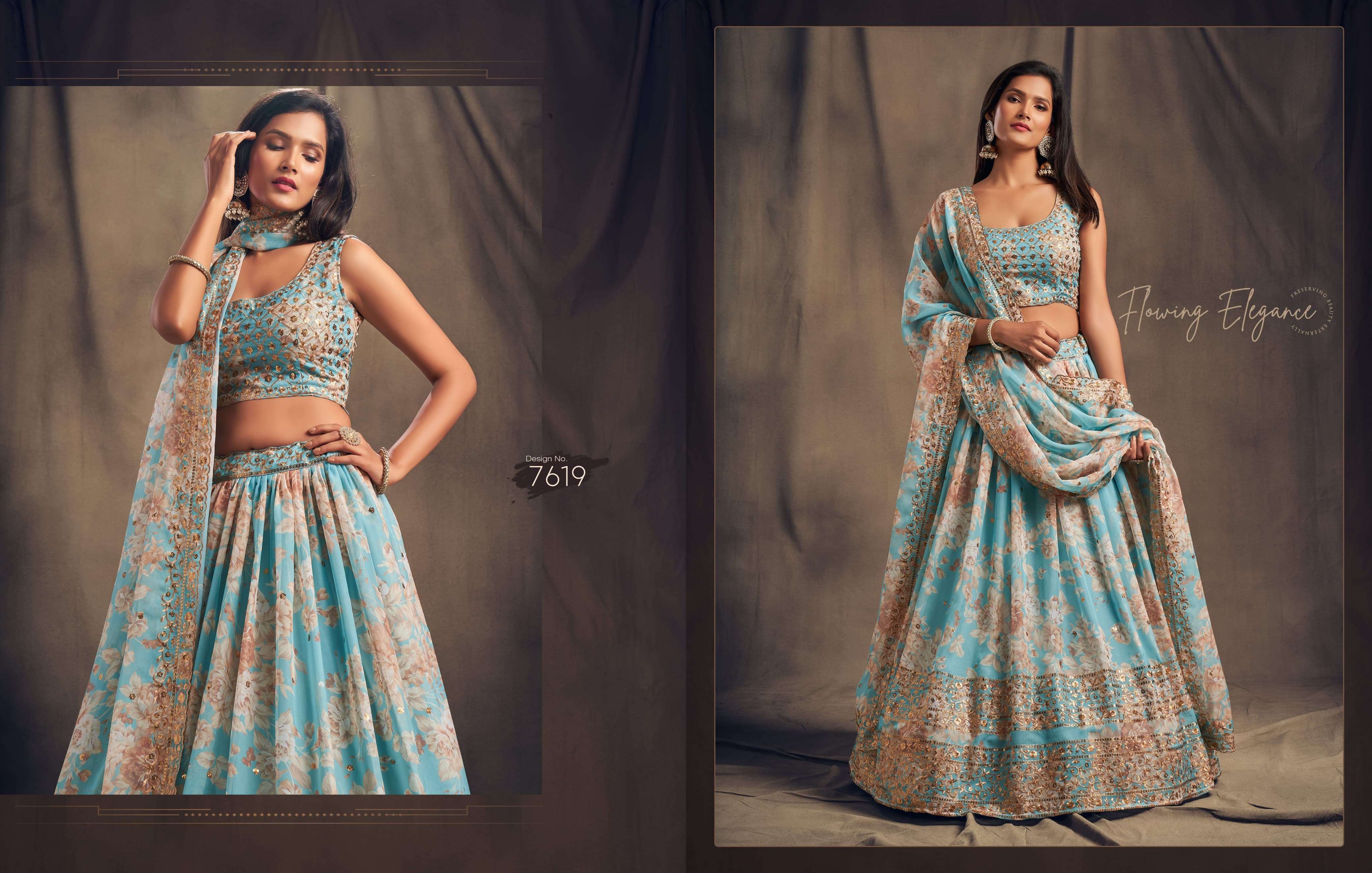 ZEEL CLOTHING FLORAL VOL 2 HEAVY DESIGNER FESTIVE WEAR LEHENGA CHOLI
