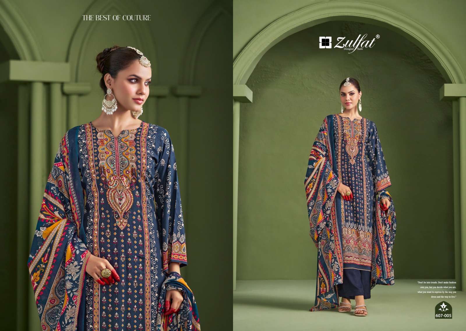 ZULFAT DESIGNER SUITS AAYAT VOL 7 VISCOSE PRINT WITH FANCY HAND WORK SUIT