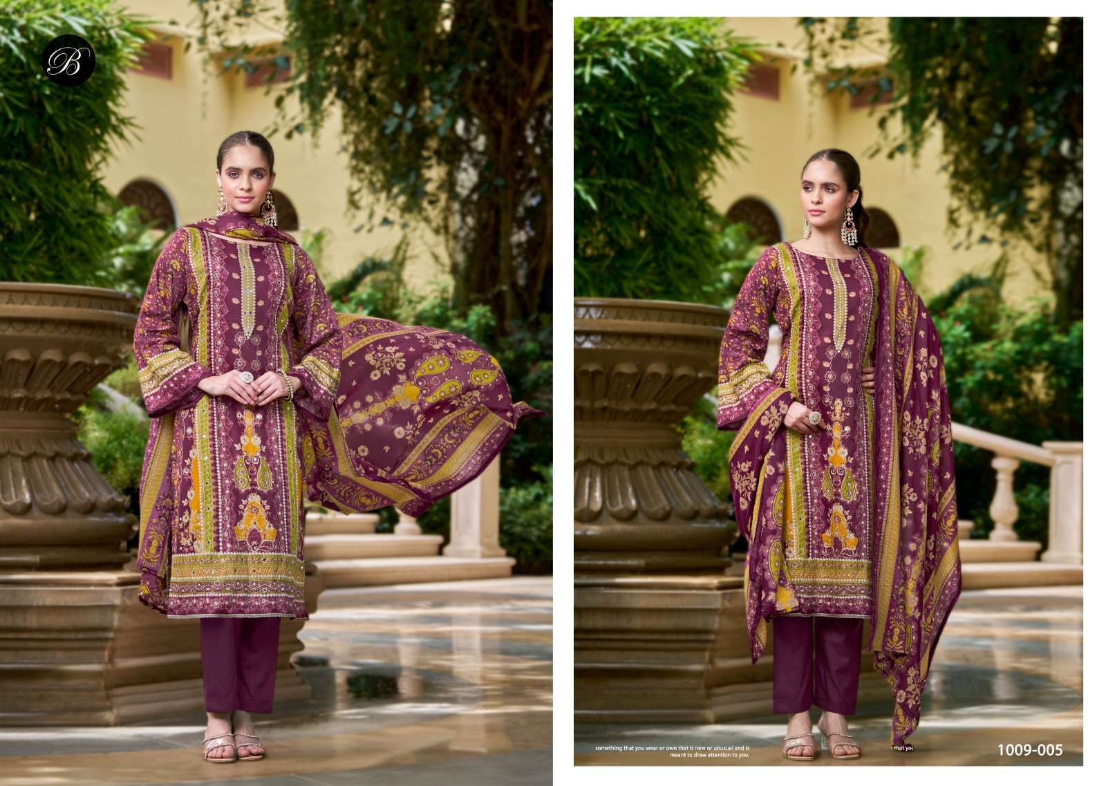 ZULFAT DESIGNER SUITS SANJEEDA JAM COTTON PRINT WITH WORK SUIT