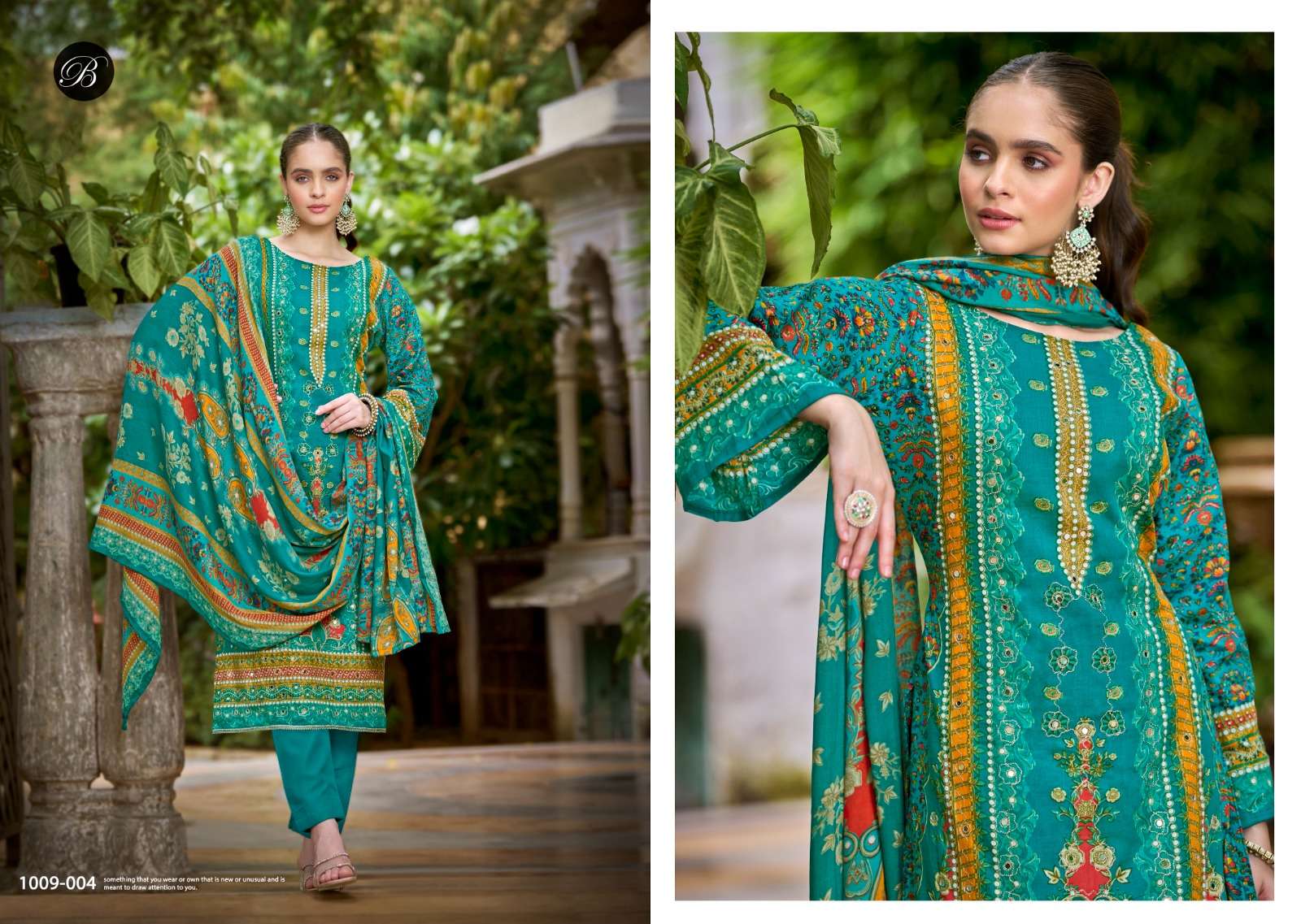 ZULFAT DESIGNER SUITS SANJEEDA JAM COTTON PRINT WITH WORK SUIT