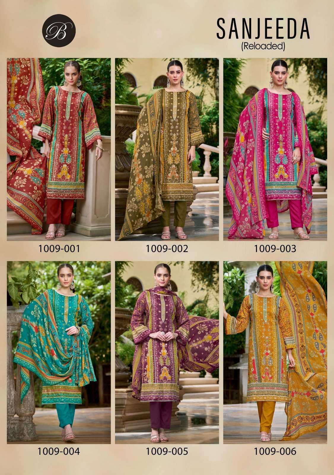 ZULFAT DESIGNER SUITS SANJEEDA JAM COTTON PRINT WITH WORK SUIT