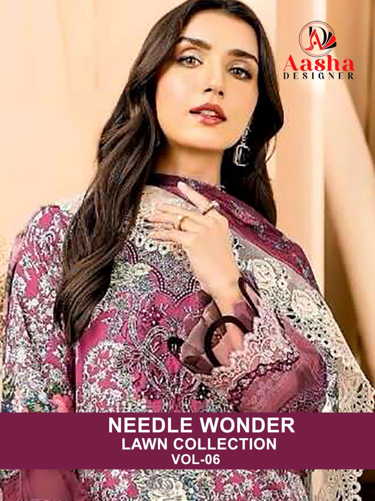AASHA DESIGNER DESIGN NO - 1062 A-B PURE COTTON PRINT HEAVY EMBROIDERED SALWAR SUIT