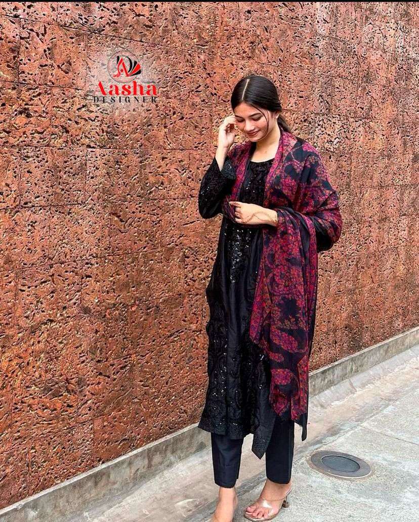 AASHA DESIGNER DESIGN NO - 1139 HEAVY RAYON SELF EMBROIDERED PARTY WEAR SUIT