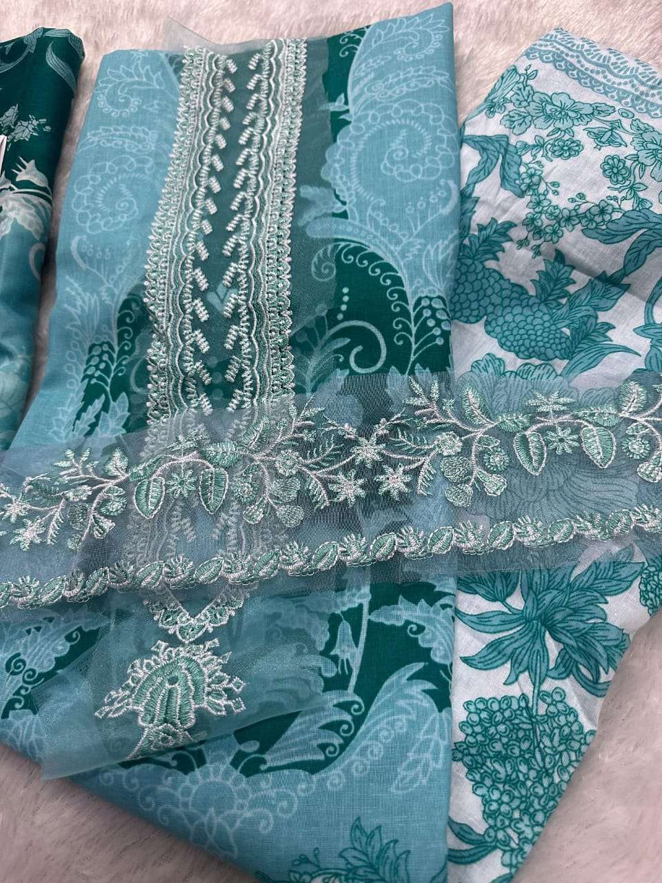 AASHA DESIGNER DESIGN NO - 1143 PURE COTTON PRINT EXCLUSIVE PATCH EMRBOIDERED SALWAR SUIT