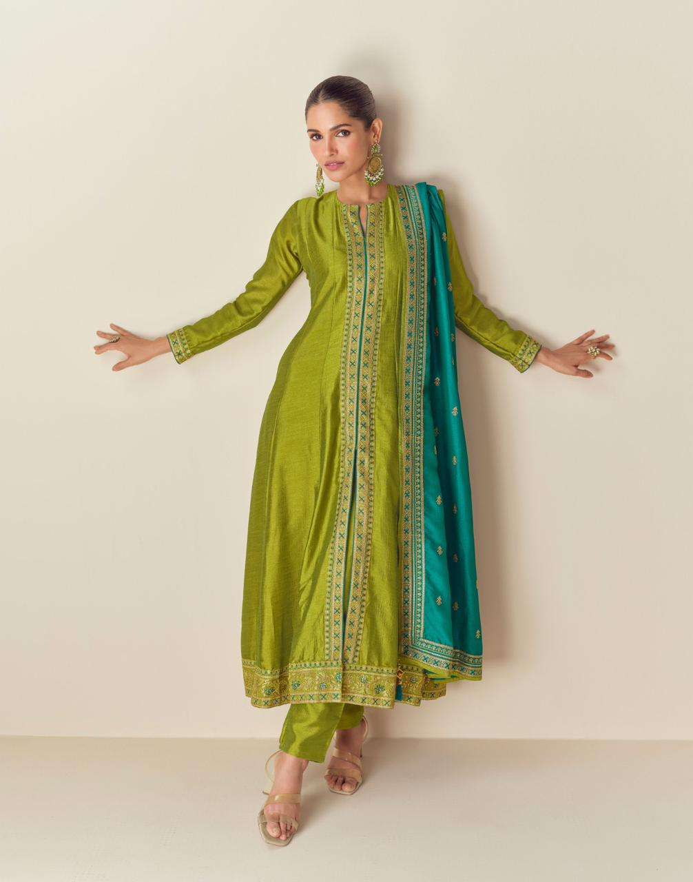 AASHIRWAD CREATION AZARA SILK DESIGNER READY MADE PARTY WEAR SUIT