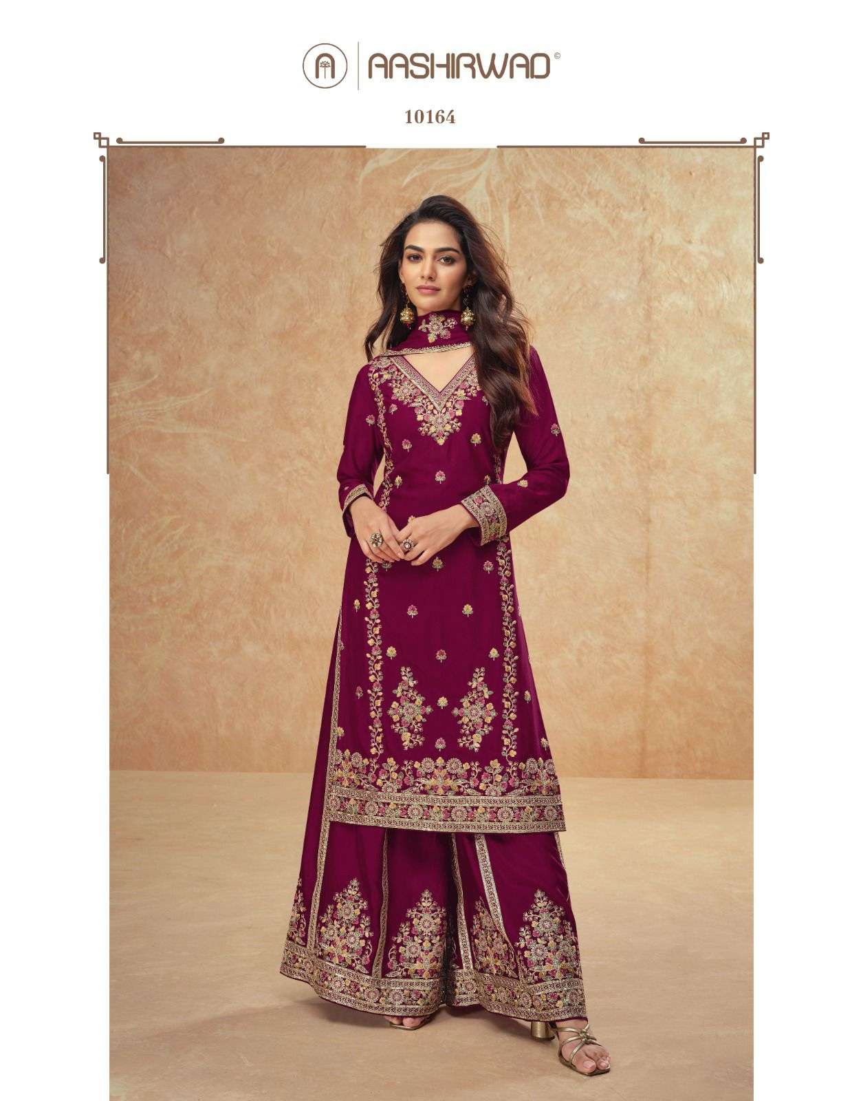 AASHIRWAD CREATION GUZARISH HEAVY EMBROIDERED PARTY WEAR SUIT