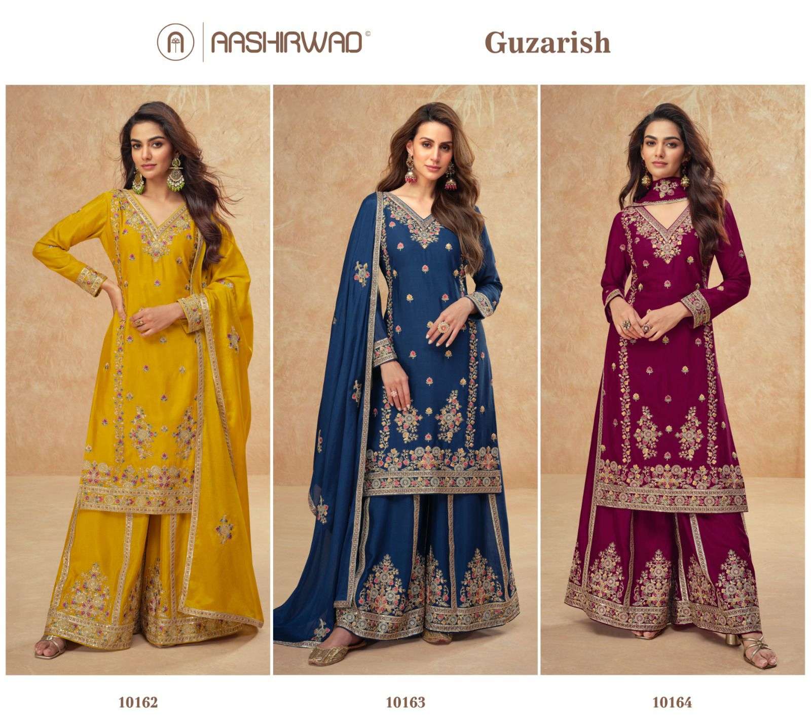 AASHIRWAD CREATION GUZARISH HEAVY EMBROIDERED PARTY WEAR SUIT