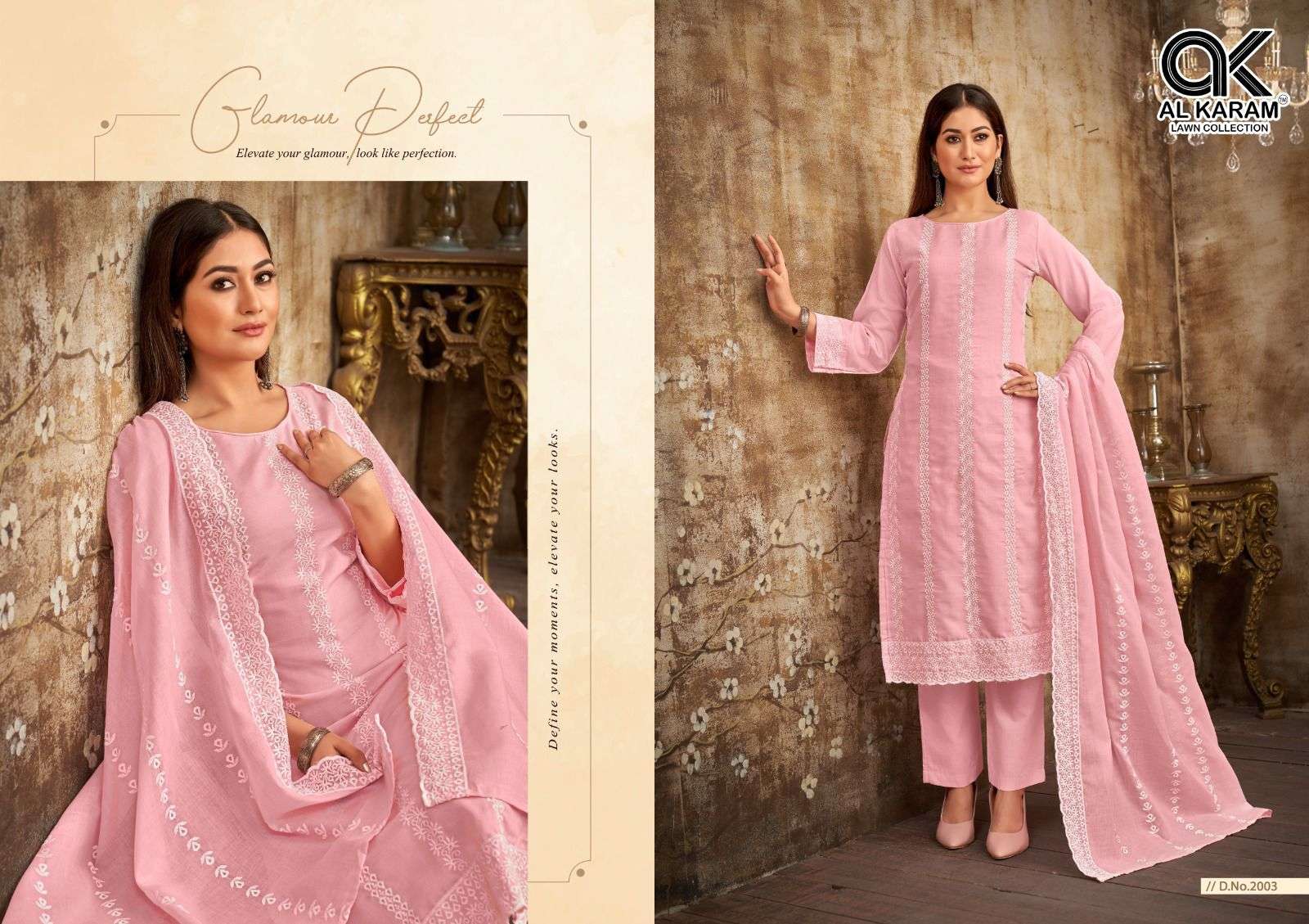 AL KARAM LAHORI COTTON  FANCY EMBROIDERY WORKS SUIT