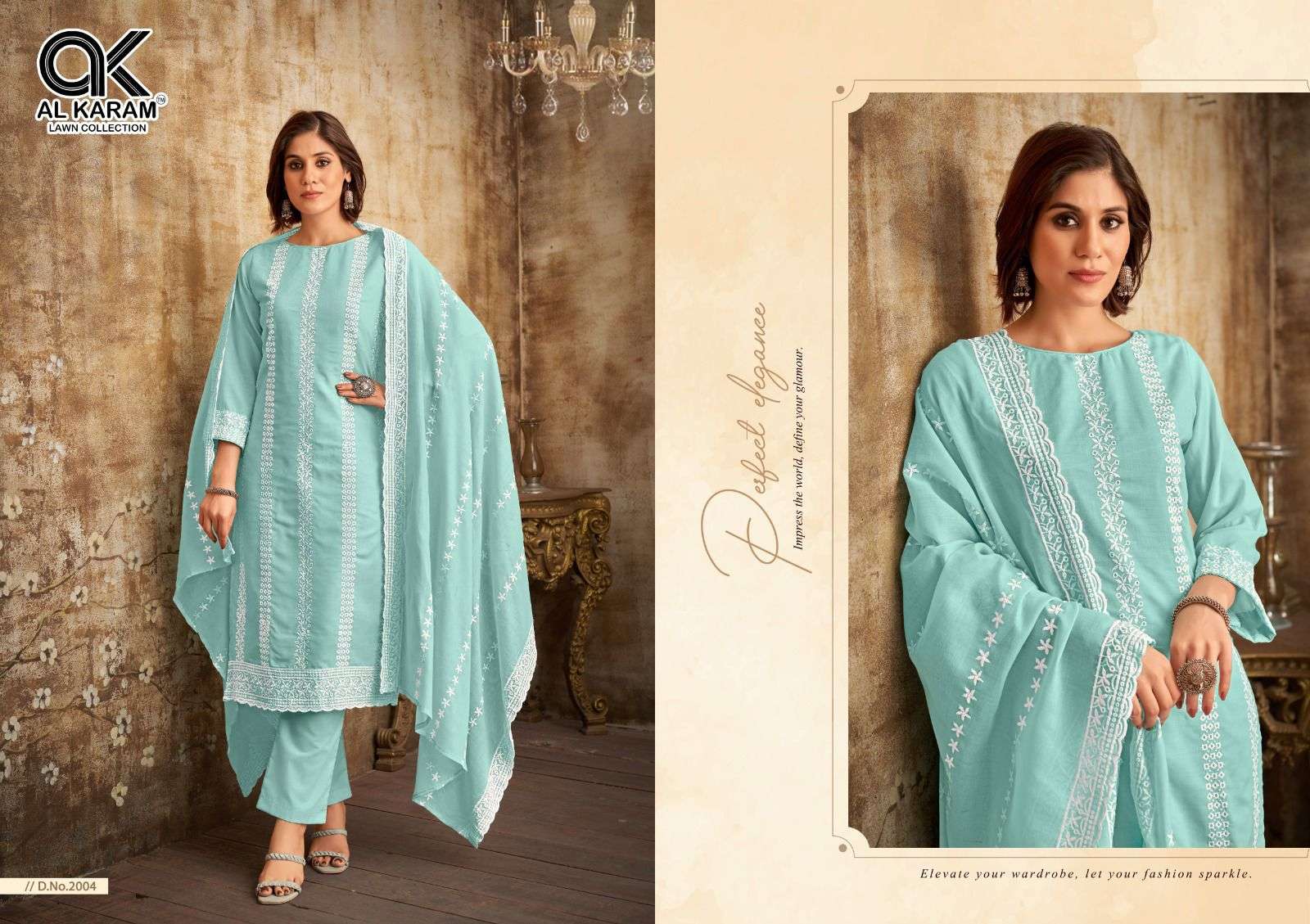 AL KARAM LAHORI COTTON  FANCY EMBROIDERY WORKS SUIT