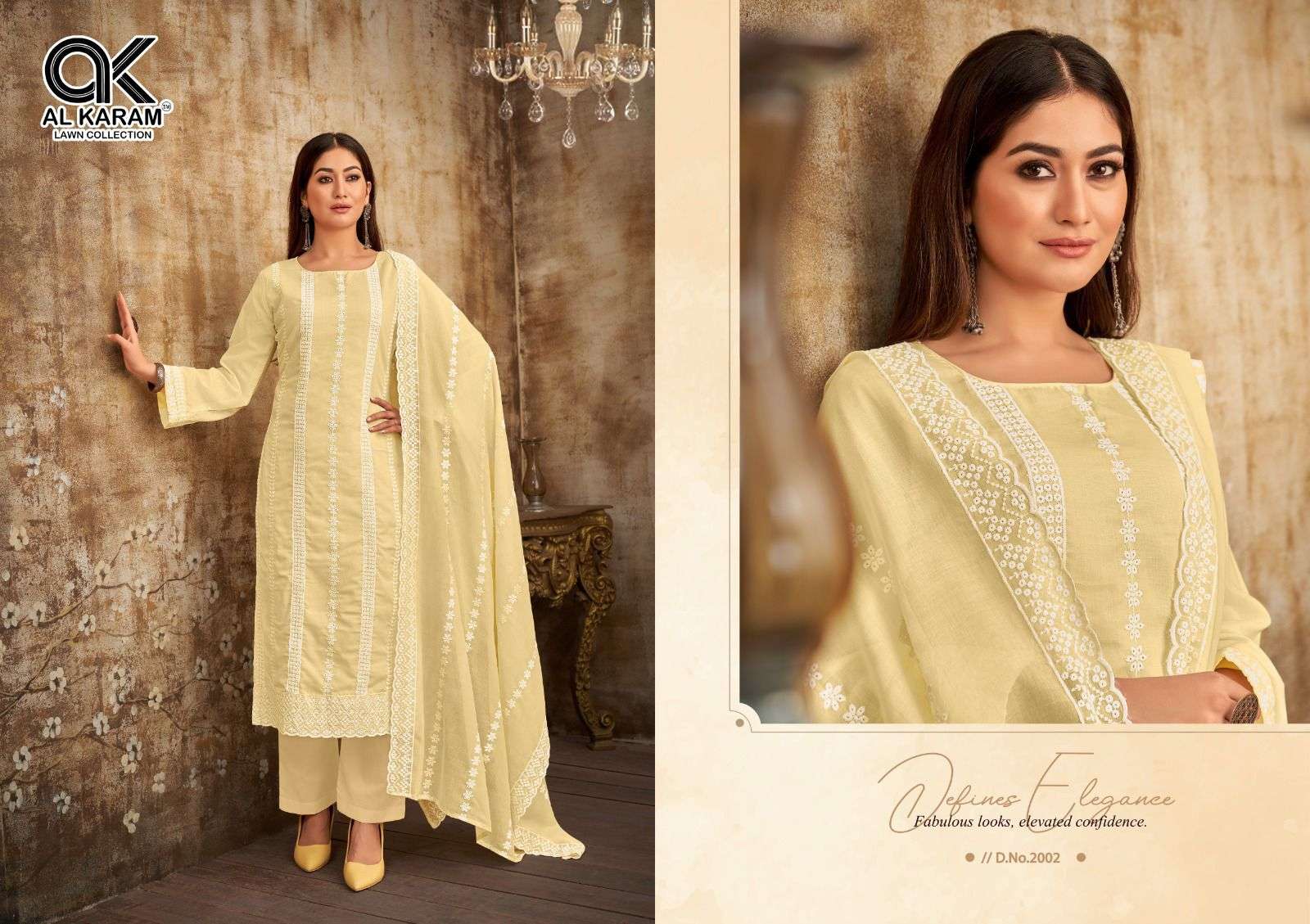 AL KARAM LAHORI COTTON  FANCY EMBROIDERY WORKS SUIT