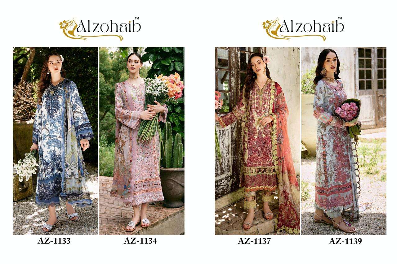 AL ZOHAIB AZ 1133 COTTON DESIGNER WORK SALWAR KAMEEZ 