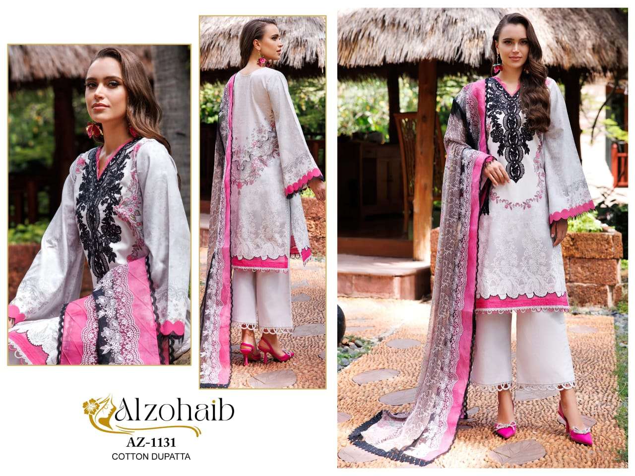 AL ZOHAIB DESIGN NO - 1116-1120-1121-1131 PURE COTTON PRINT PATCH WORK PAKISTANI SALWAR SUIT