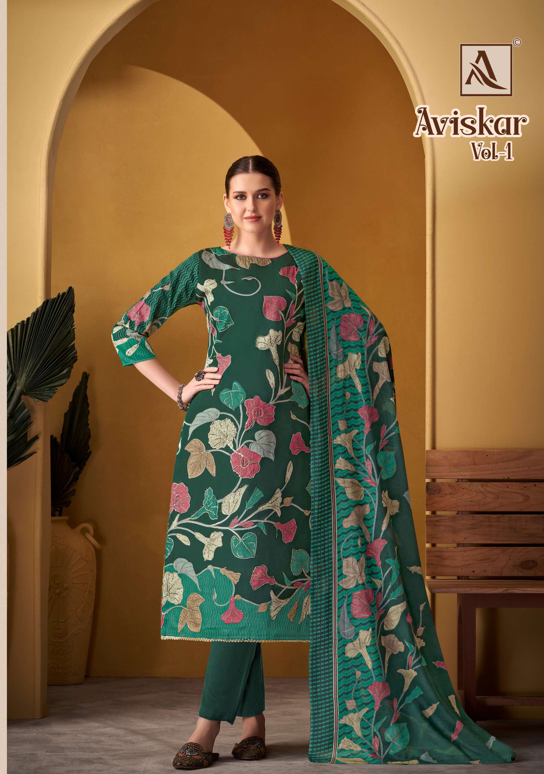 ALOK SUITS AVISKAR JAM COTTON DESIGNER PRINT WITH FANCY WORK SUIT