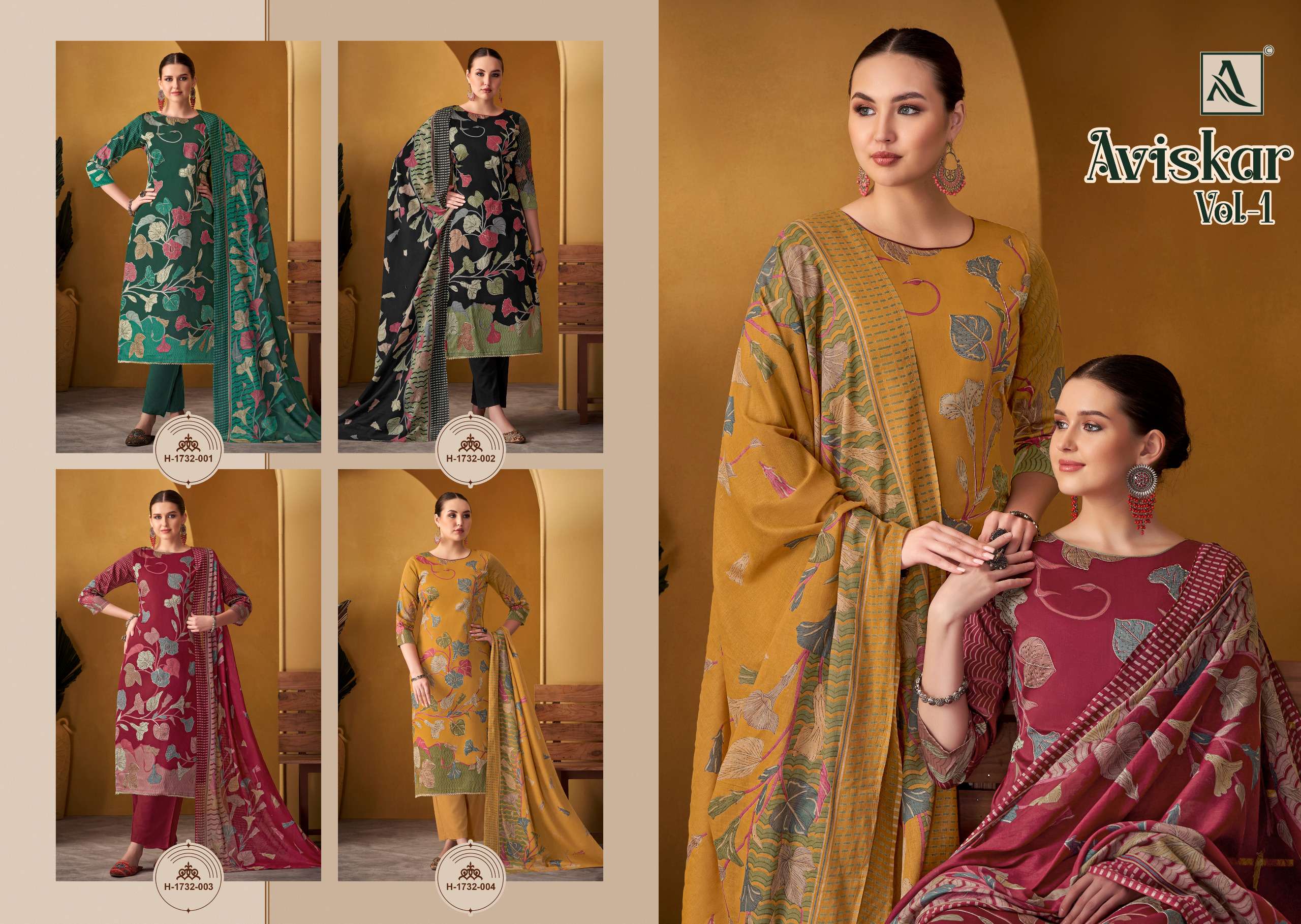 ALOK SUITS AVISKAR JAM COTTON DESIGNER PRINT WITH FANCY WORK SUIT