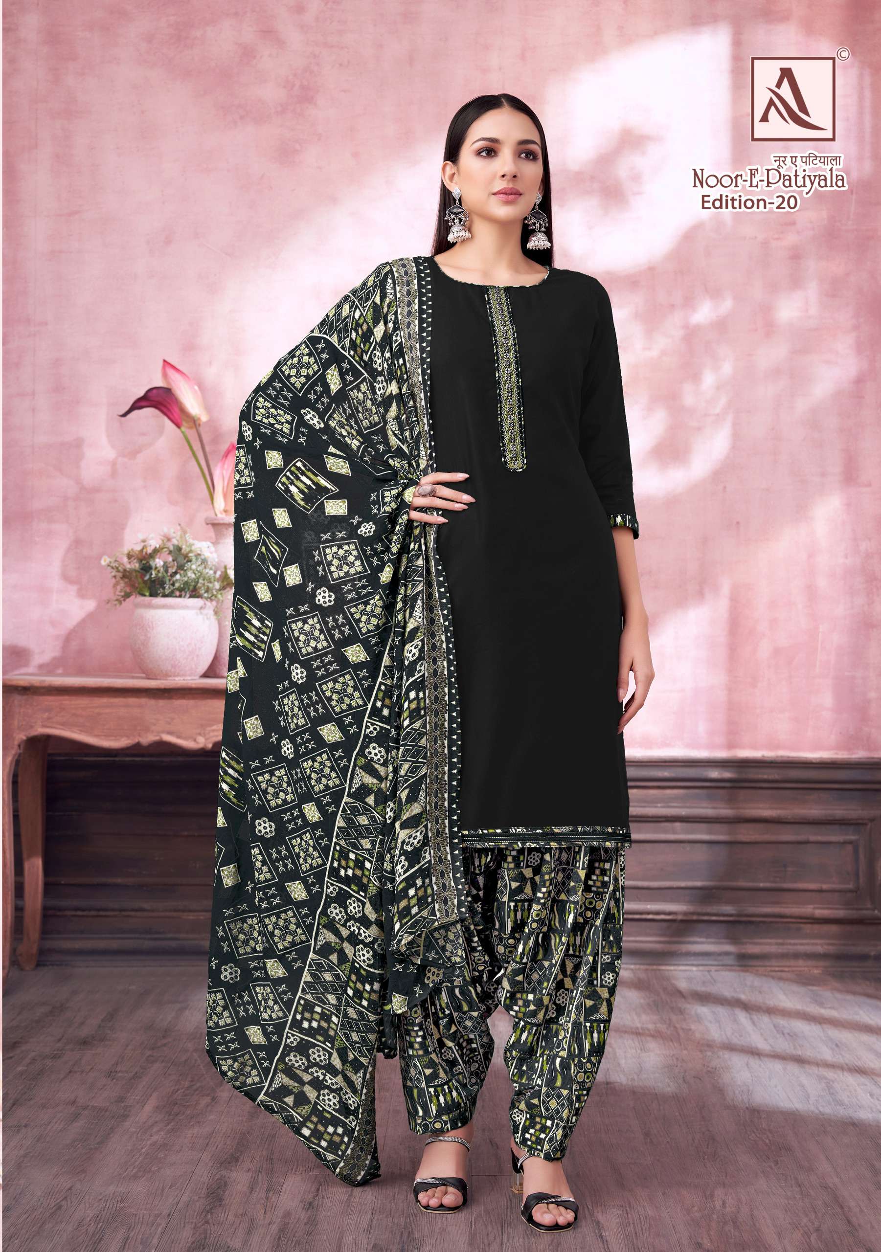ALOK SUITS NOOR E PATIYALA EDITION 20 JAM COTTON FANCY WORK SUIT