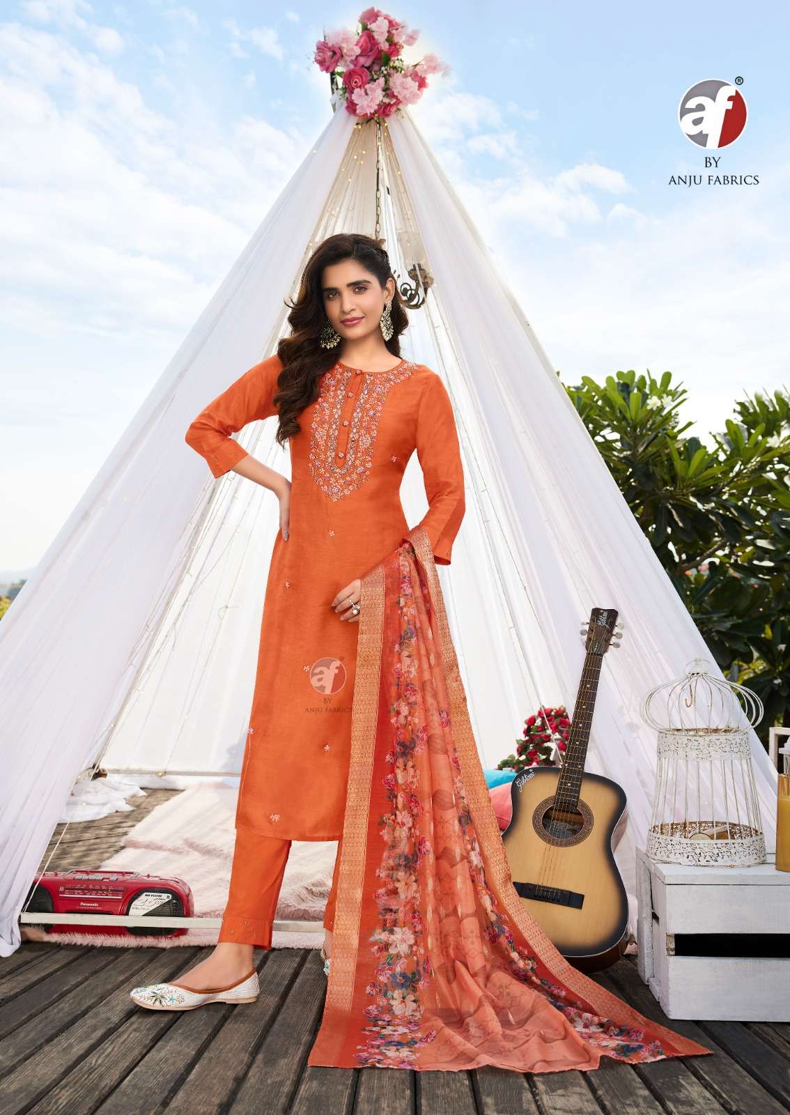 ANJU FABRICS GHUNGHAT VOL 12 SILK DESIGNER FANCY LADIES SUIT