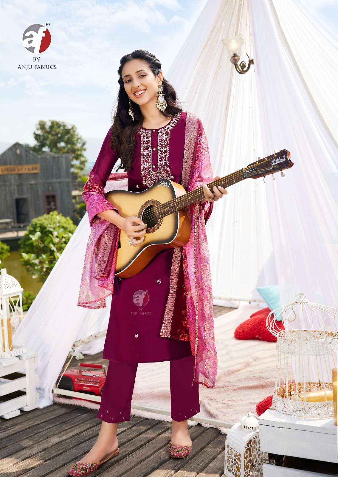 ANJU FABRICS GHUNGHAT VOL 12 SILK DESIGNER FANCY LADIES SUIT