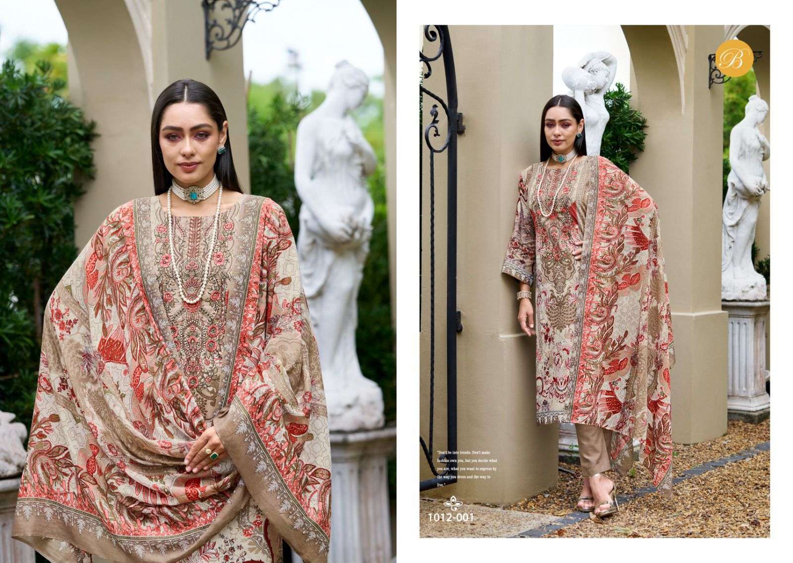 BELLIZA DESIGNER STUDIO NAIRA VOL 86 COTTON DIGITAL PRINTS WITH FANCY WORK SUIT
