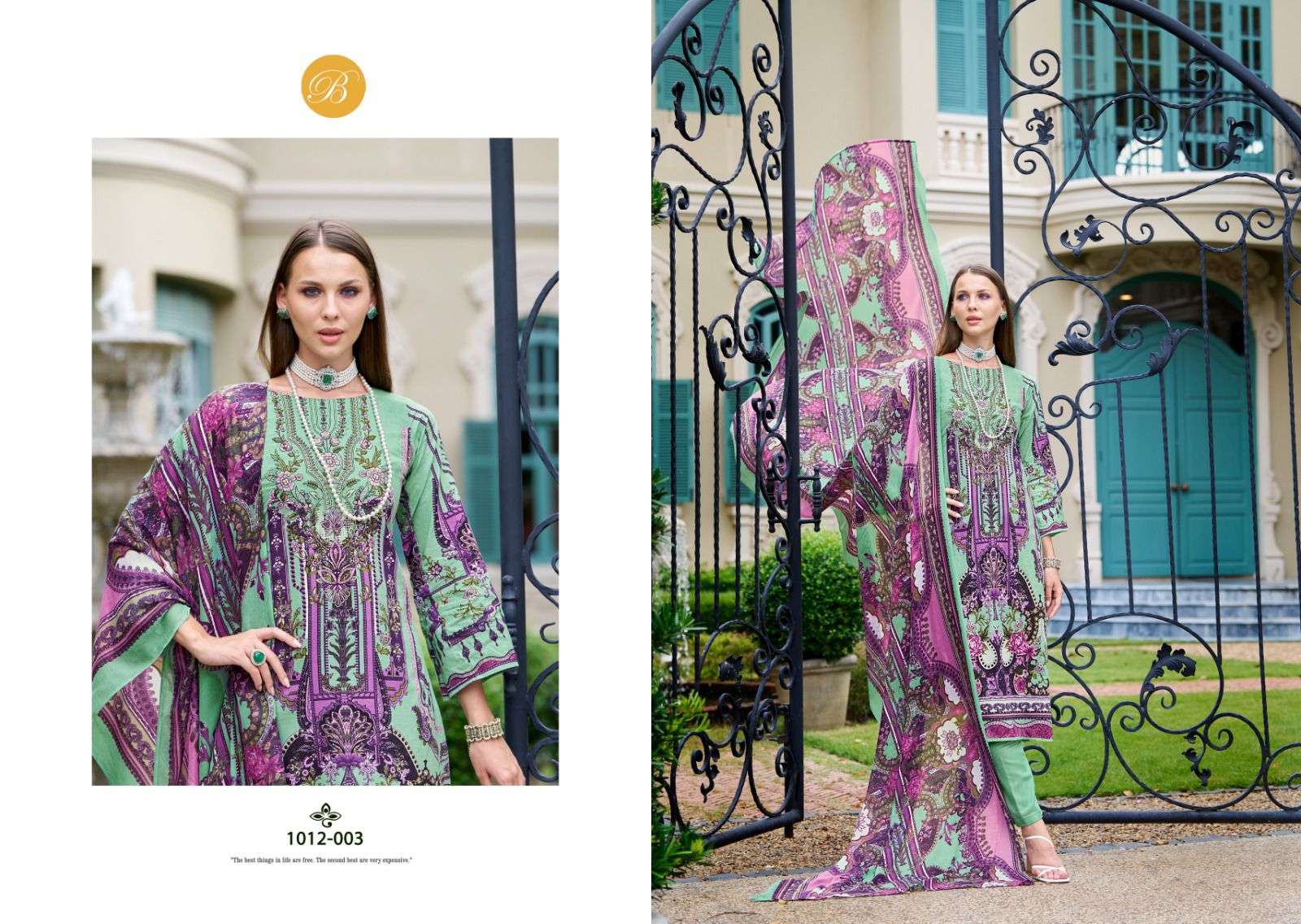 BELLIZA DESIGNER STUDIO NAIRA VOL 86 COTTON DIGITAL PRINTS WITH FANCY WORK SUIT