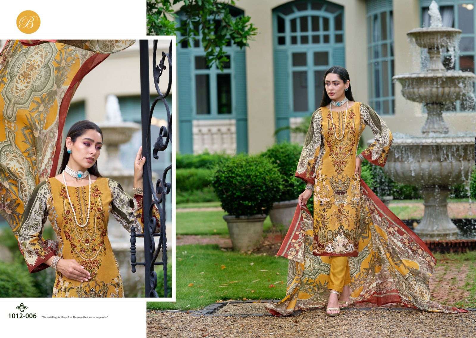 BELLIZA DESIGNER STUDIO NAIRA VOL 86 COTTON DIGITAL PRINTS WITH FANCY WORK SUIT