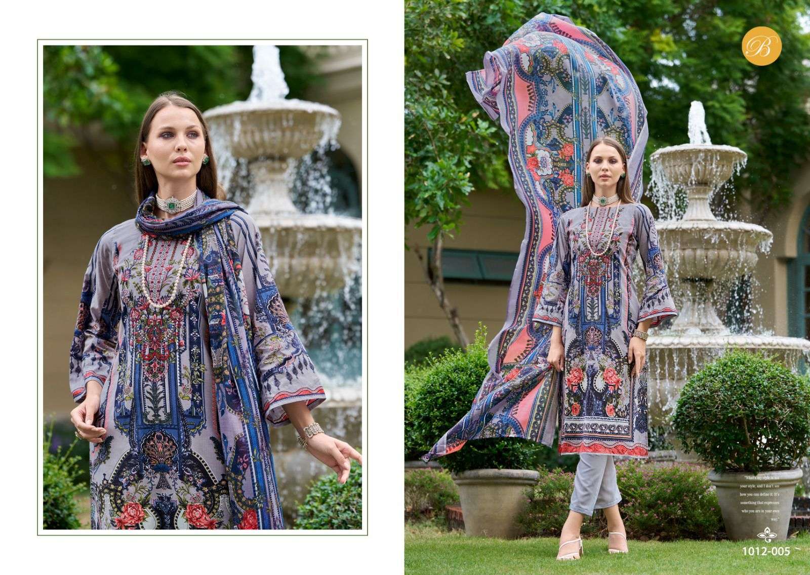 BELLIZA DESIGNER STUDIO NAIRA VOL 86 COTTON DIGITAL PRINTS WITH FANCY WORK SUIT