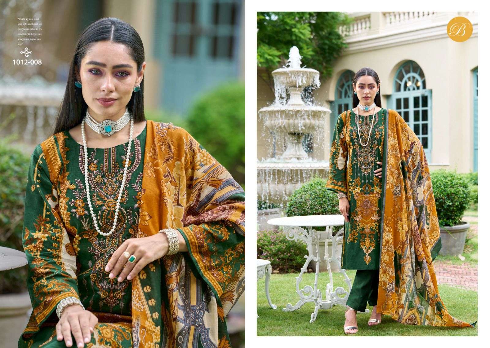 BELLIZA DESIGNER STUDIO NAIRA VOL 86 COTTON DIGITAL PRINTS WITH FANCY WORK SUIT