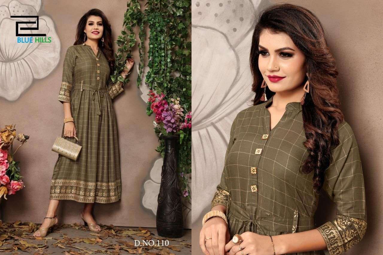 BLUE HILLS WALKWAY VOL 1 RAYON PRINT FANCY WEAR LADIES GOWN