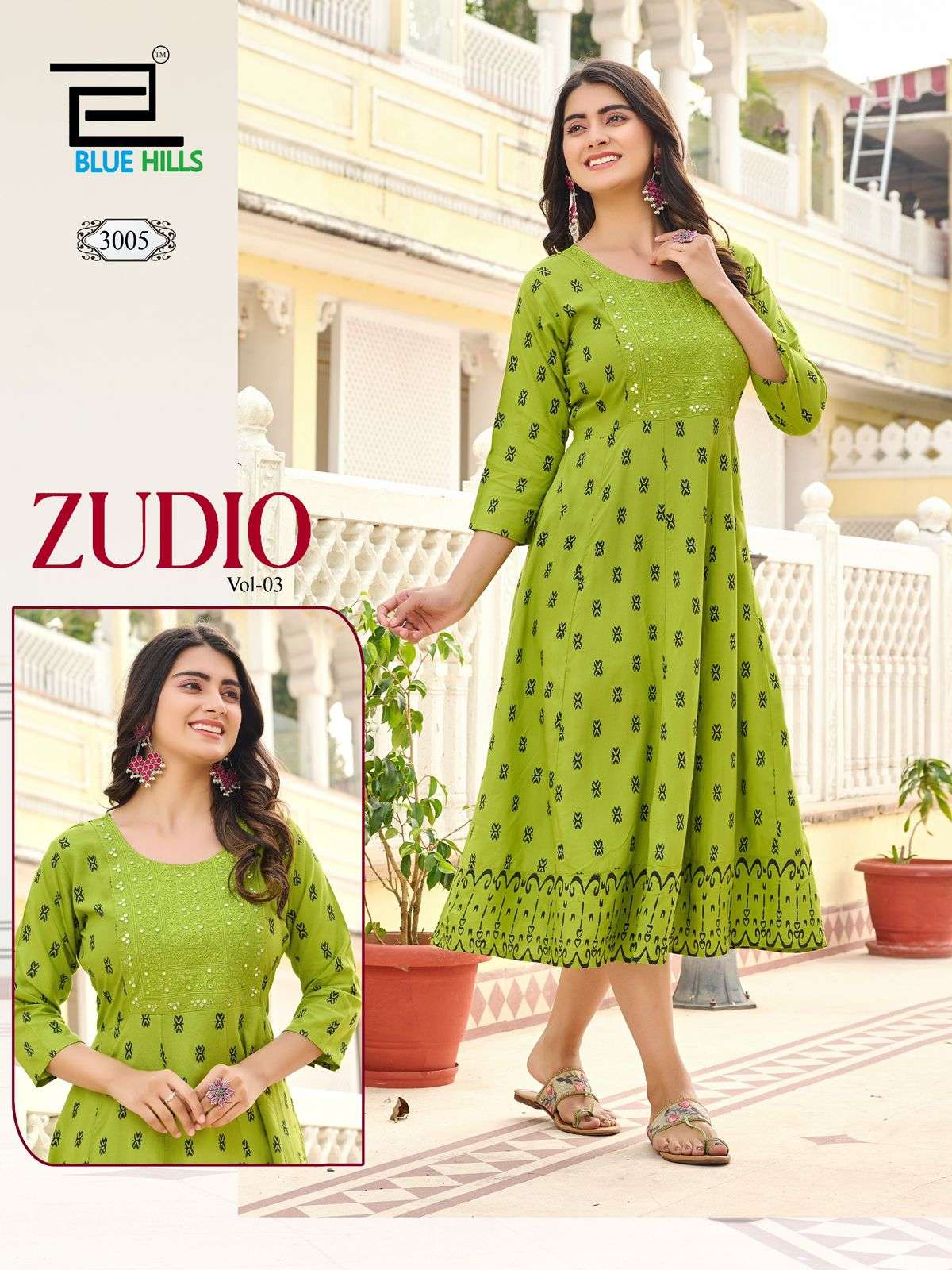 BLUE HILLS ZUDIO VOL 3 FANCY ANARKALI STYLE LADIES GOWN 