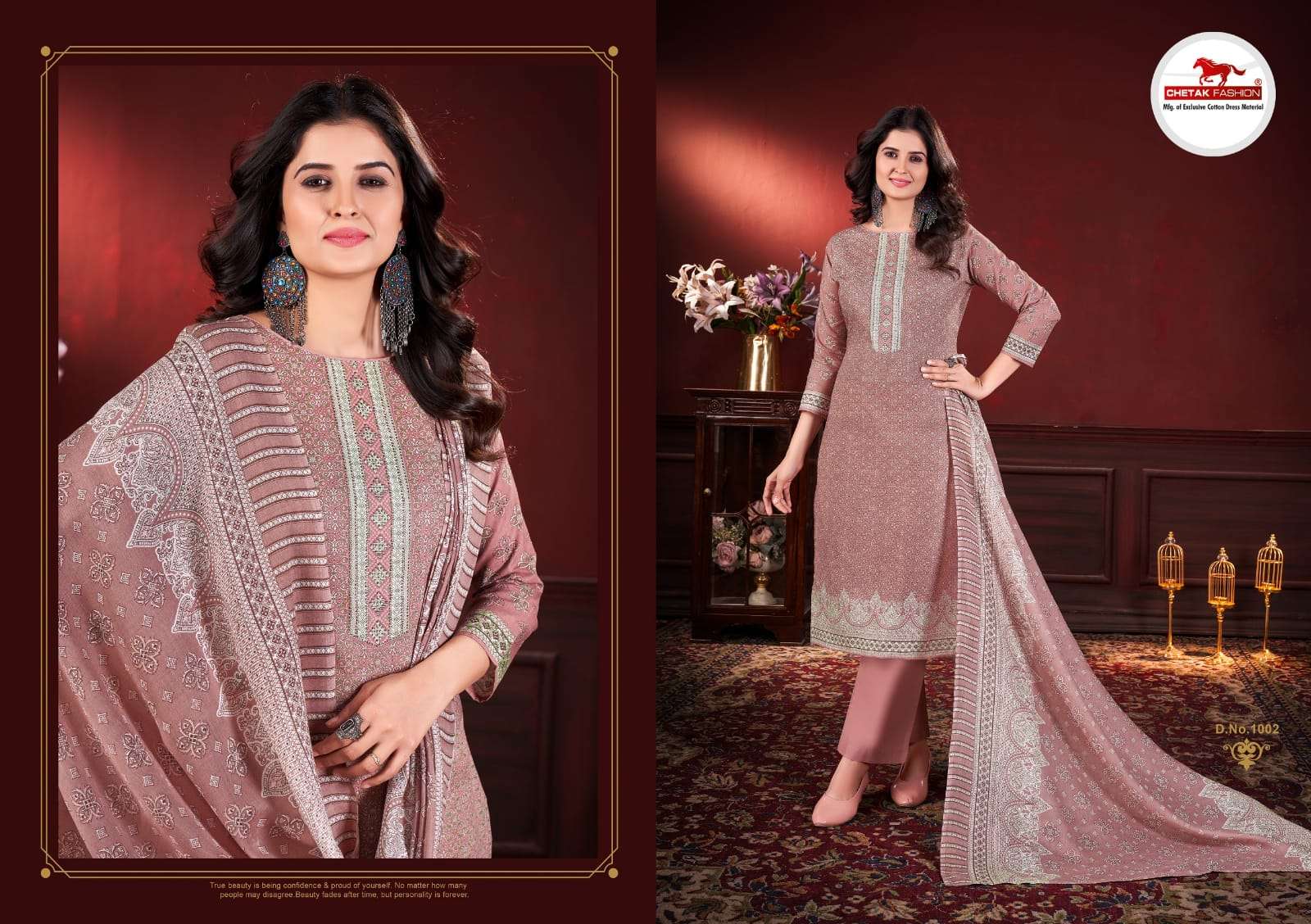CHETAK FASHION JANNAT VOL 1 COTTON PRINT WITH SWAROVSKI WORK SUIT