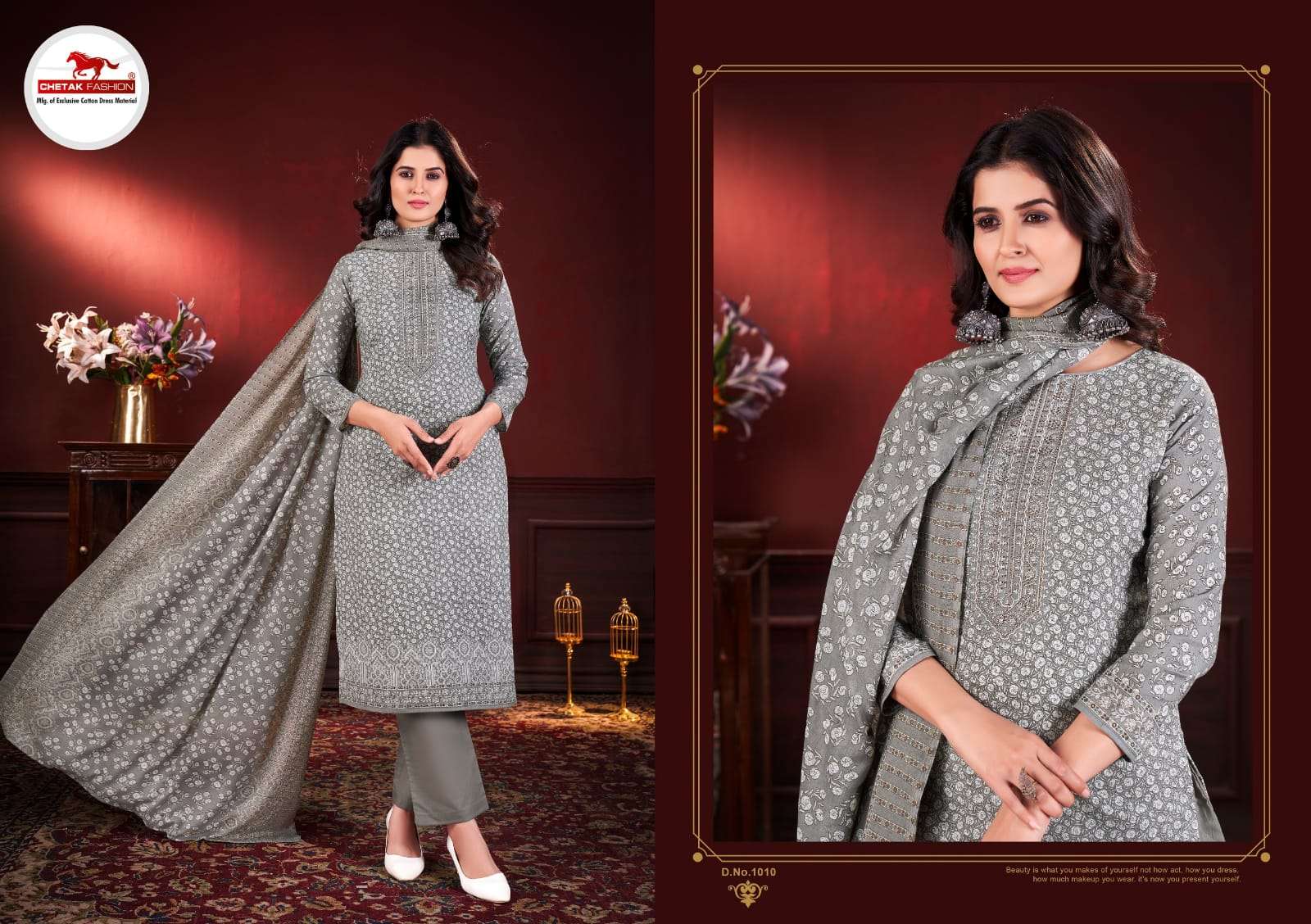 CHETAK FASHION JANNAT VOL 1 COTTON PRINT WITH SWAROVSKI WORK SUIT