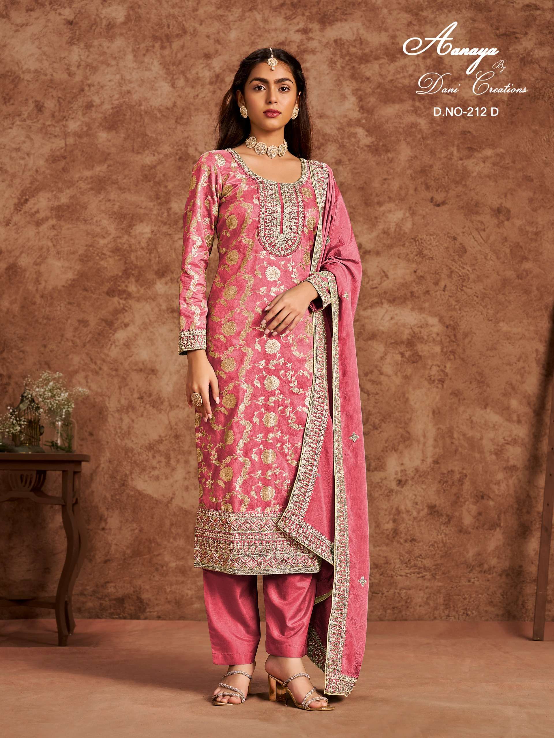 DANI CREATION AANAYA VOL 212 SILK DOLA JACQUARD DESIGNER FESTIVE WEAR SUIT