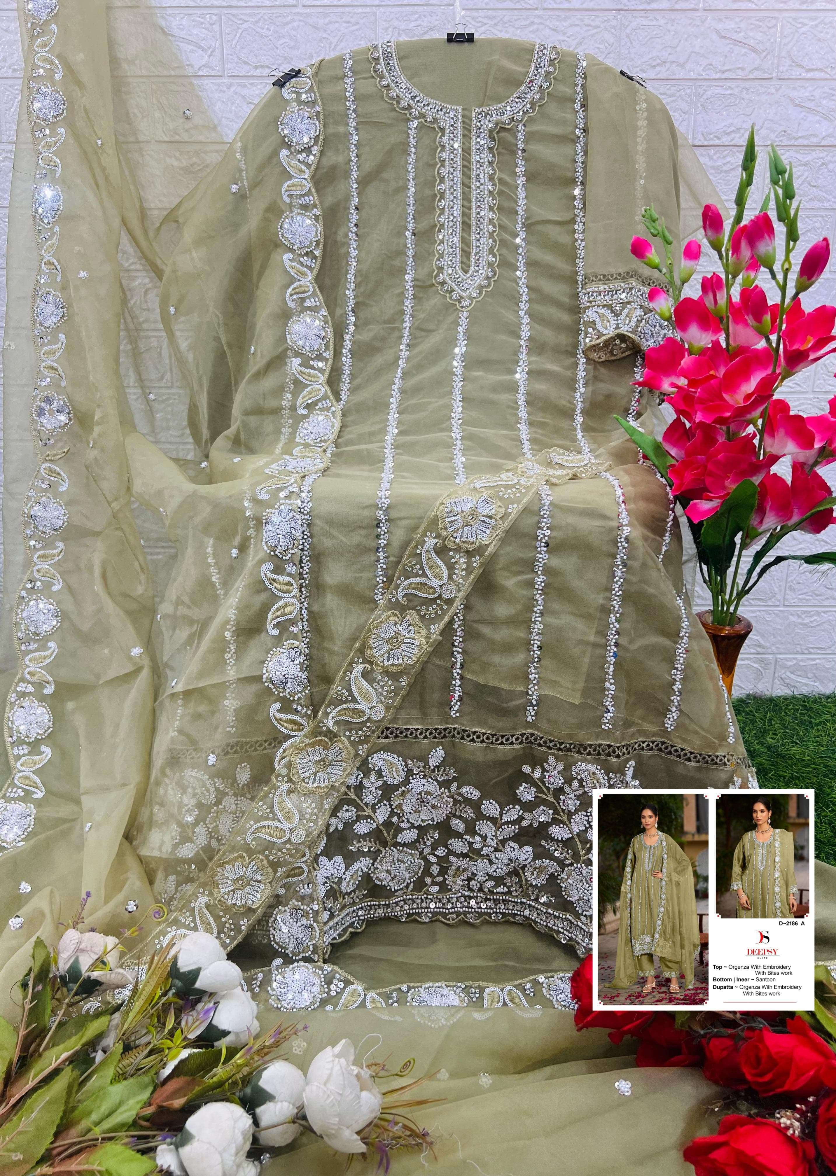 DEEPSY SUITS D 2186 ORGANZA BEAUTIFUL EMROIDERED PAKISTANI SUIT