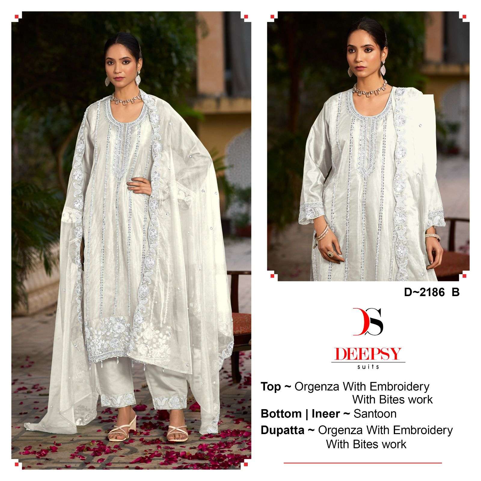 DEEPSY SUITS D 2186 ORGANZA BEAUTIFUL EMROIDERED PAKISTANI SUIT