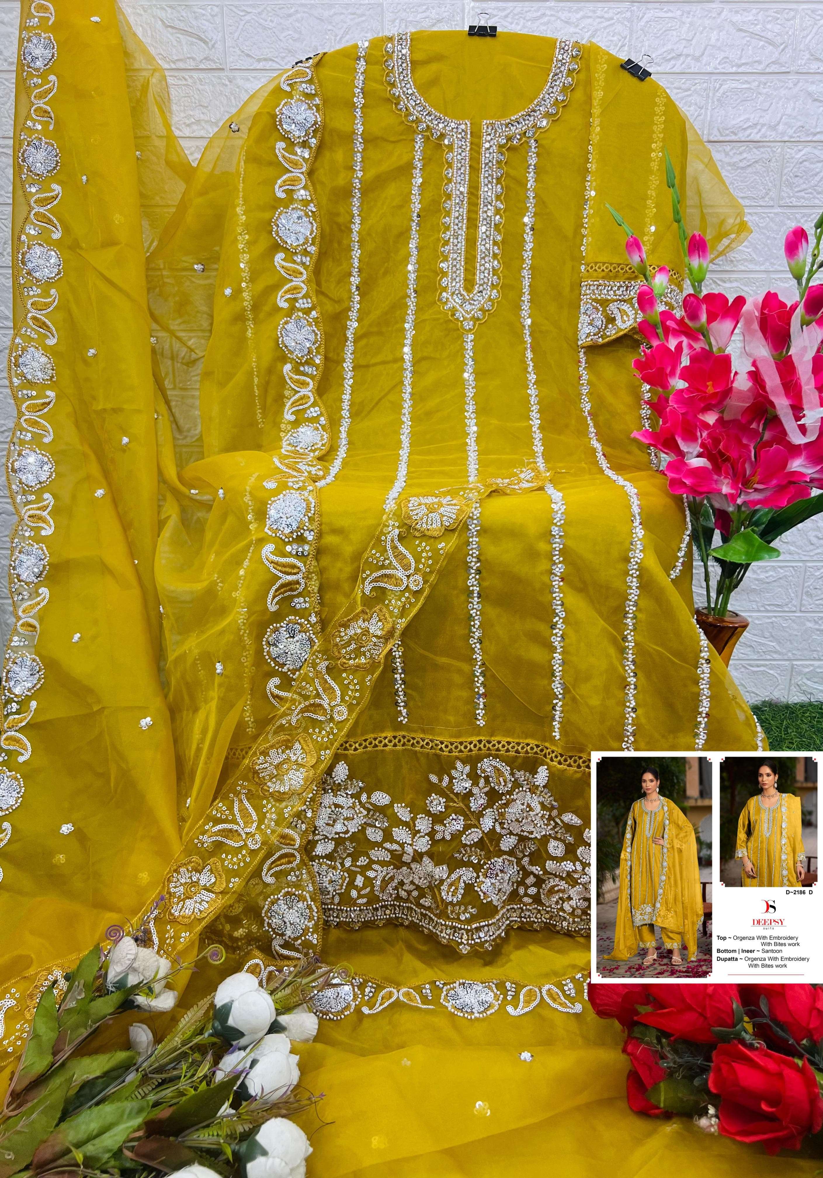 DEEPSY SUITS D 2186 ORGANZA BEAUTIFUL EMROIDERED PAKISTANI SUIT