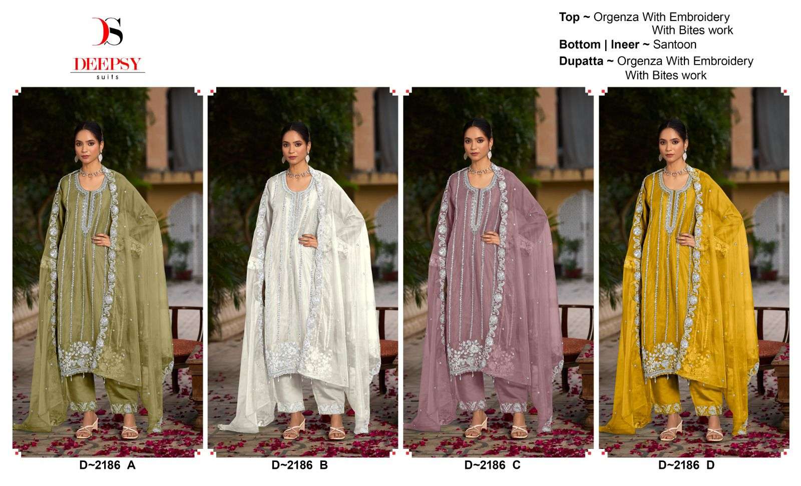 DEEPSY SUITS D 2186 ORGANZA BEAUTIFUL EMROIDERED PAKISTANI SUIT
